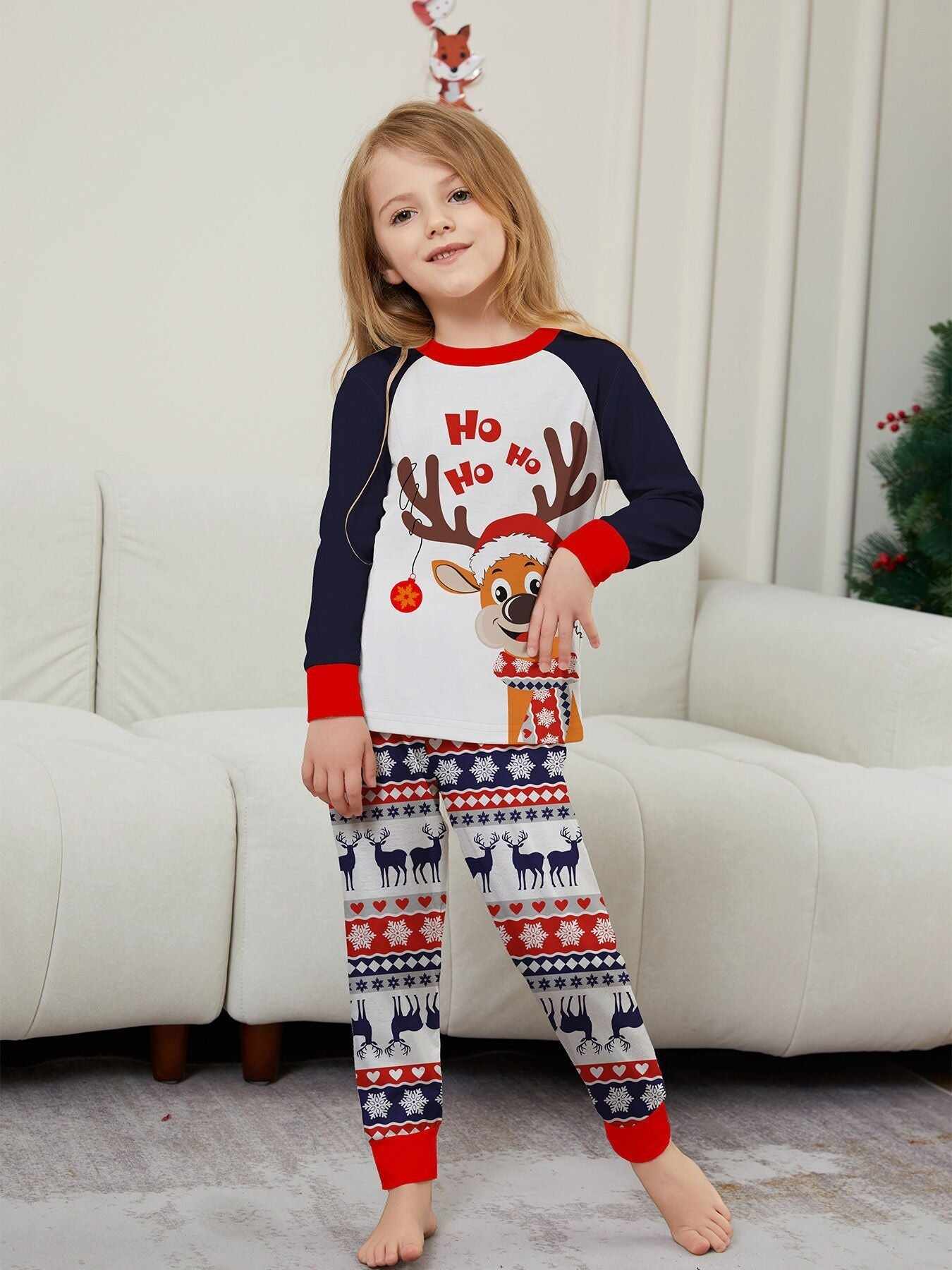 Family Christmas Pajama Matching Set with Moose Monogramming