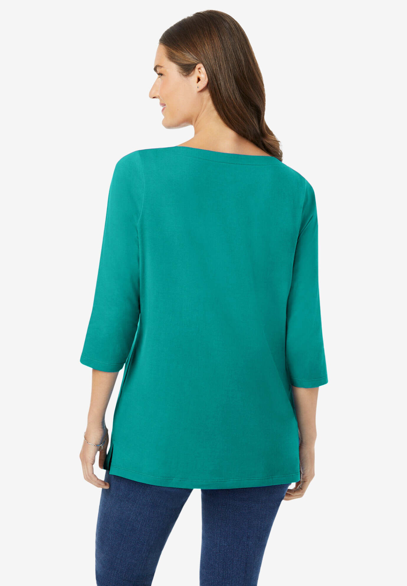Perfect Three-Quarter Sleeve Boatneck Tee