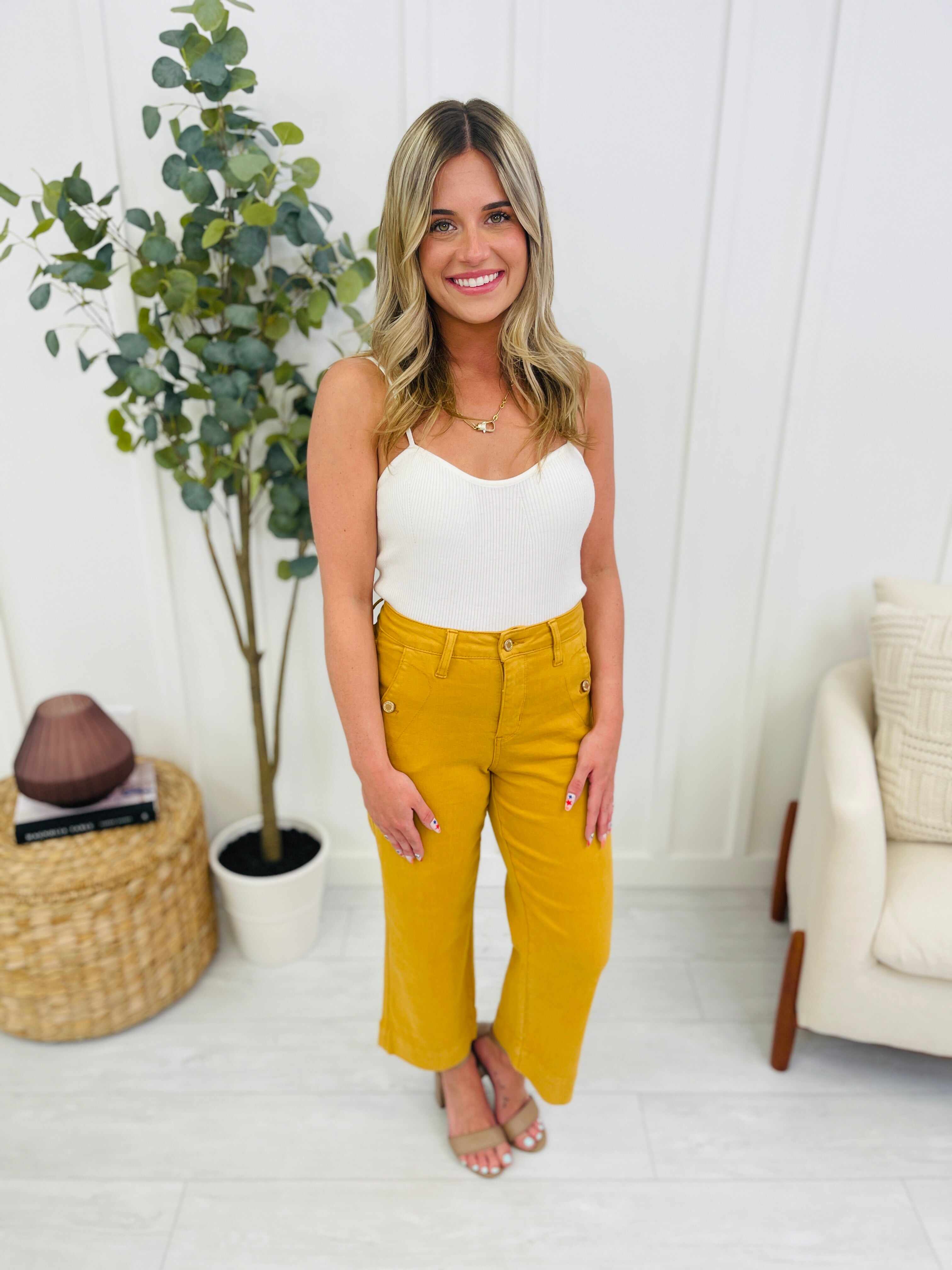 REG/CURVY You Are My Sunshine Cropped Wide Leg Jeans