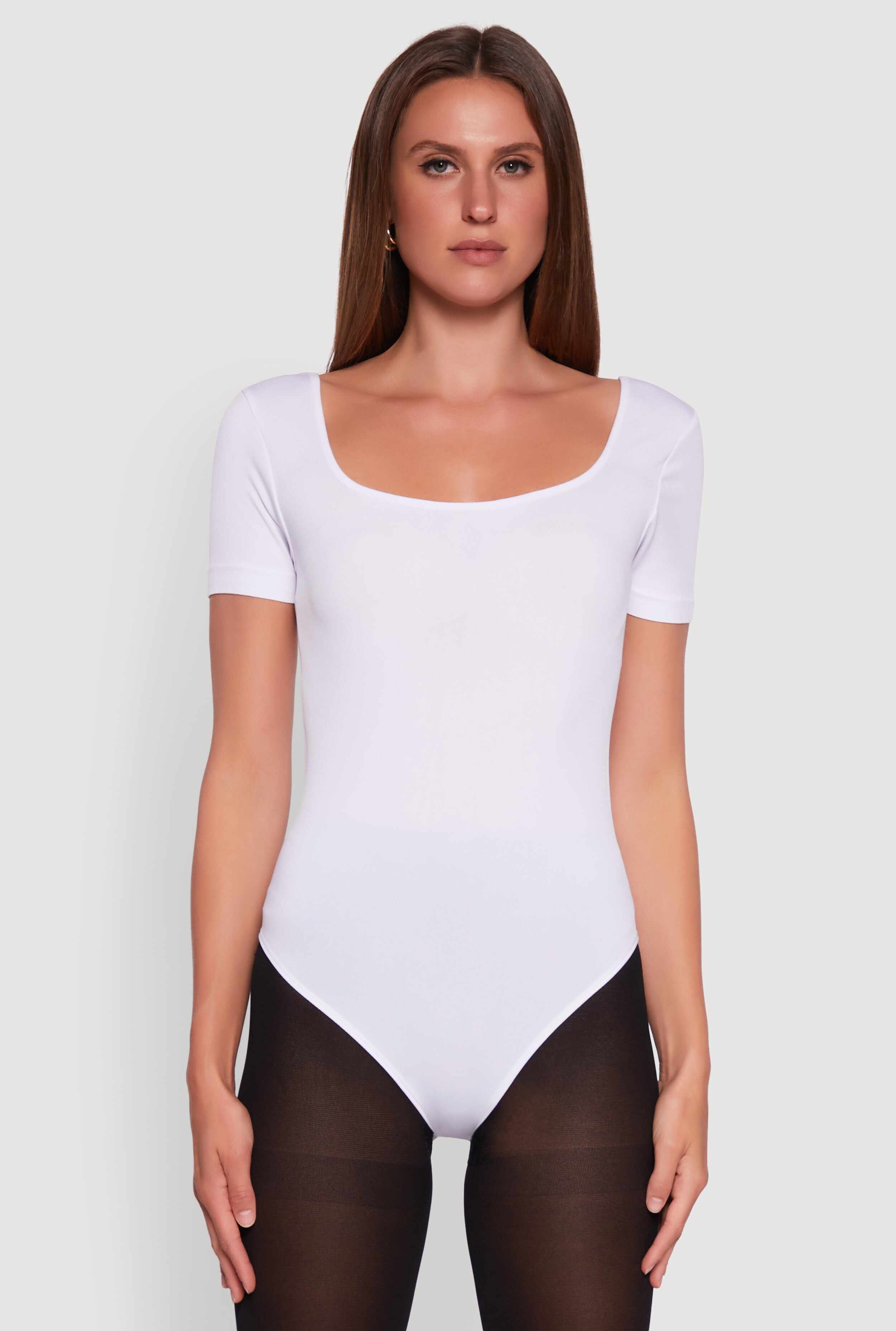 Seamless Solid Short Sleeve Bodysuit