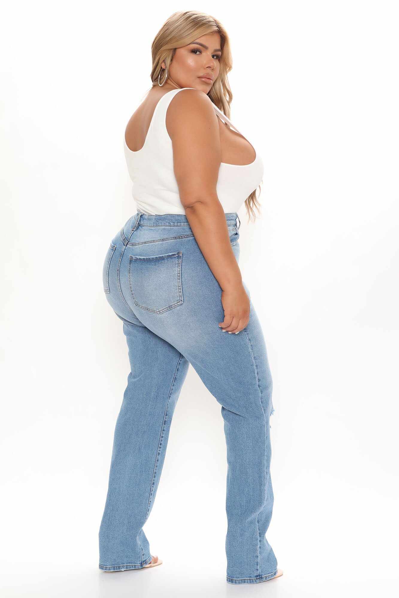 Replay Of The 90's Slim Straight Leg Jeans - Medium Blue Wash