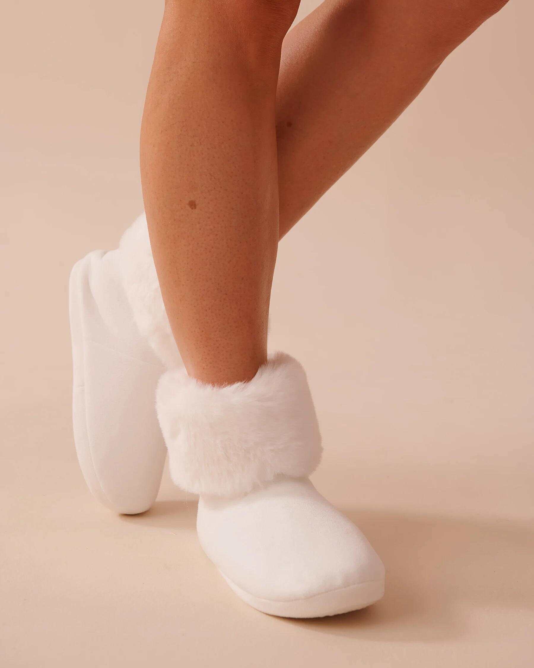 Faux Suede and Faux Fur Bootie Slippers