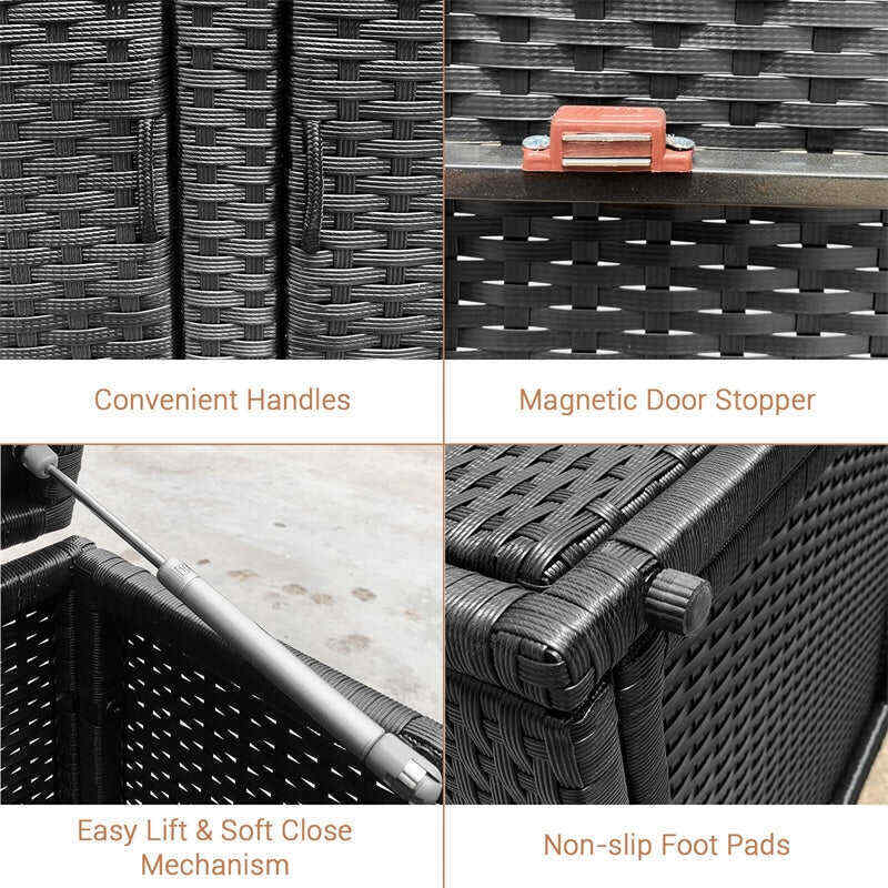 88 Gallon Rattan Deck Storage Box Patio Container