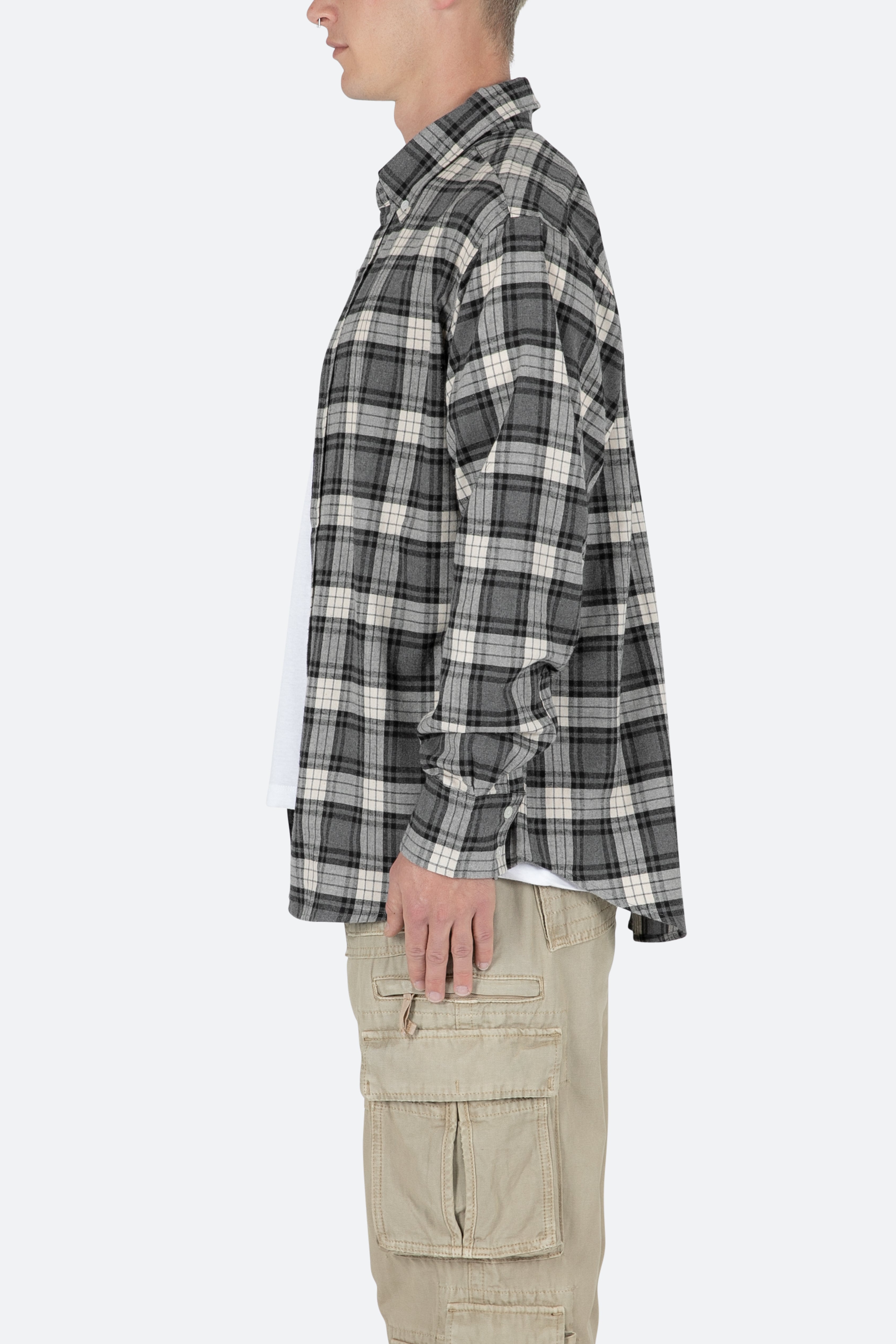 Basic Flannel Shirt - Brown/Grey