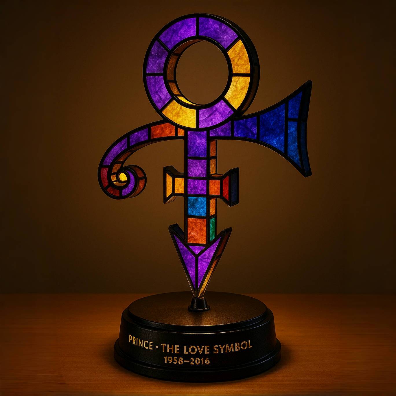 Prince Love Symbol Stained Glass Lamp