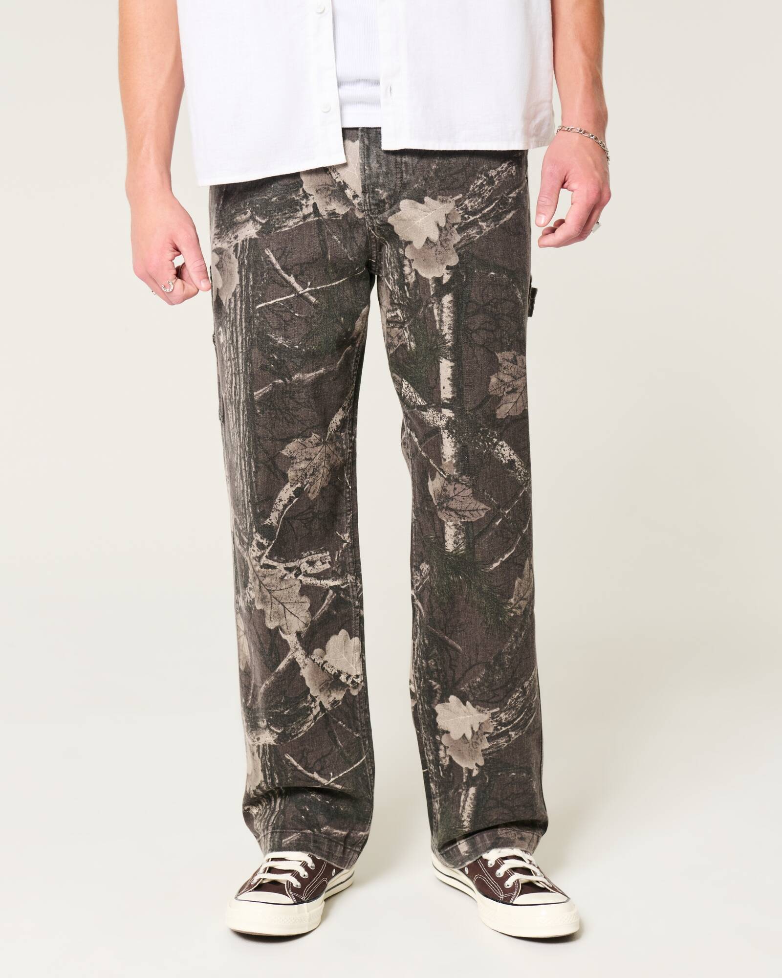 Railroad Stripe Baggy Painter Jeans