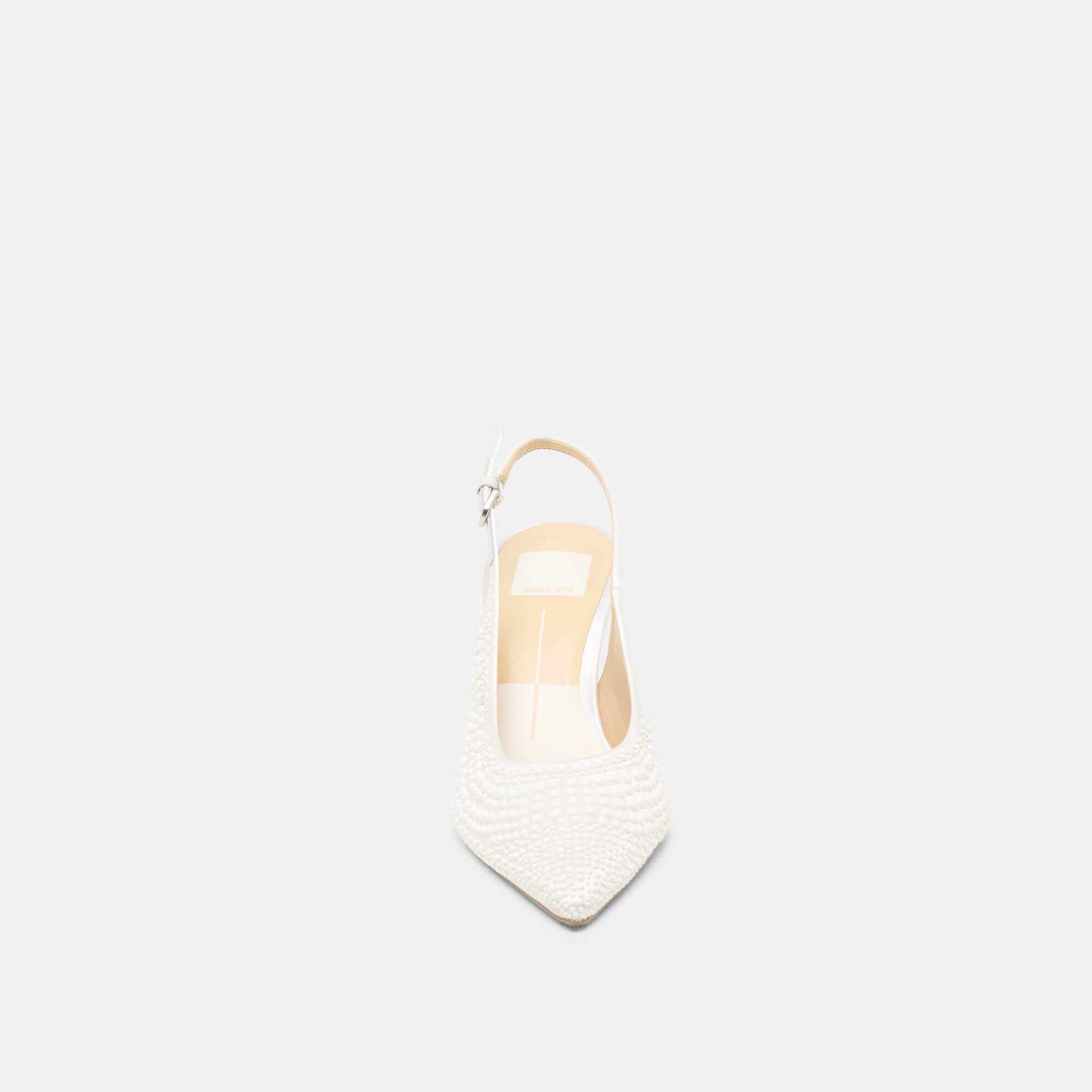 ELASI PEARL HEELS TRUE WHITE SATIN