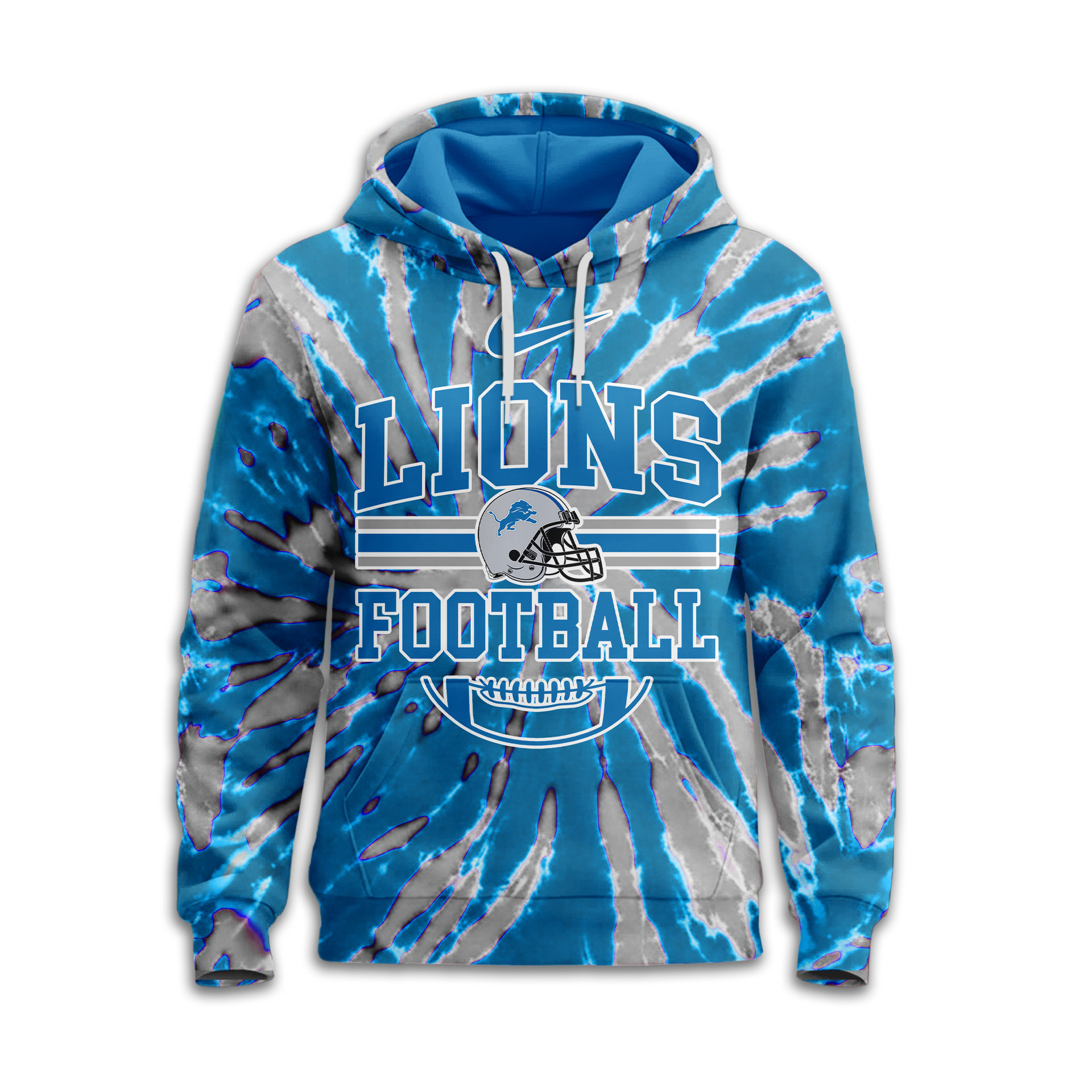 Detroit Lions | Premium NFL Tie Dye 3D Hoodie TD