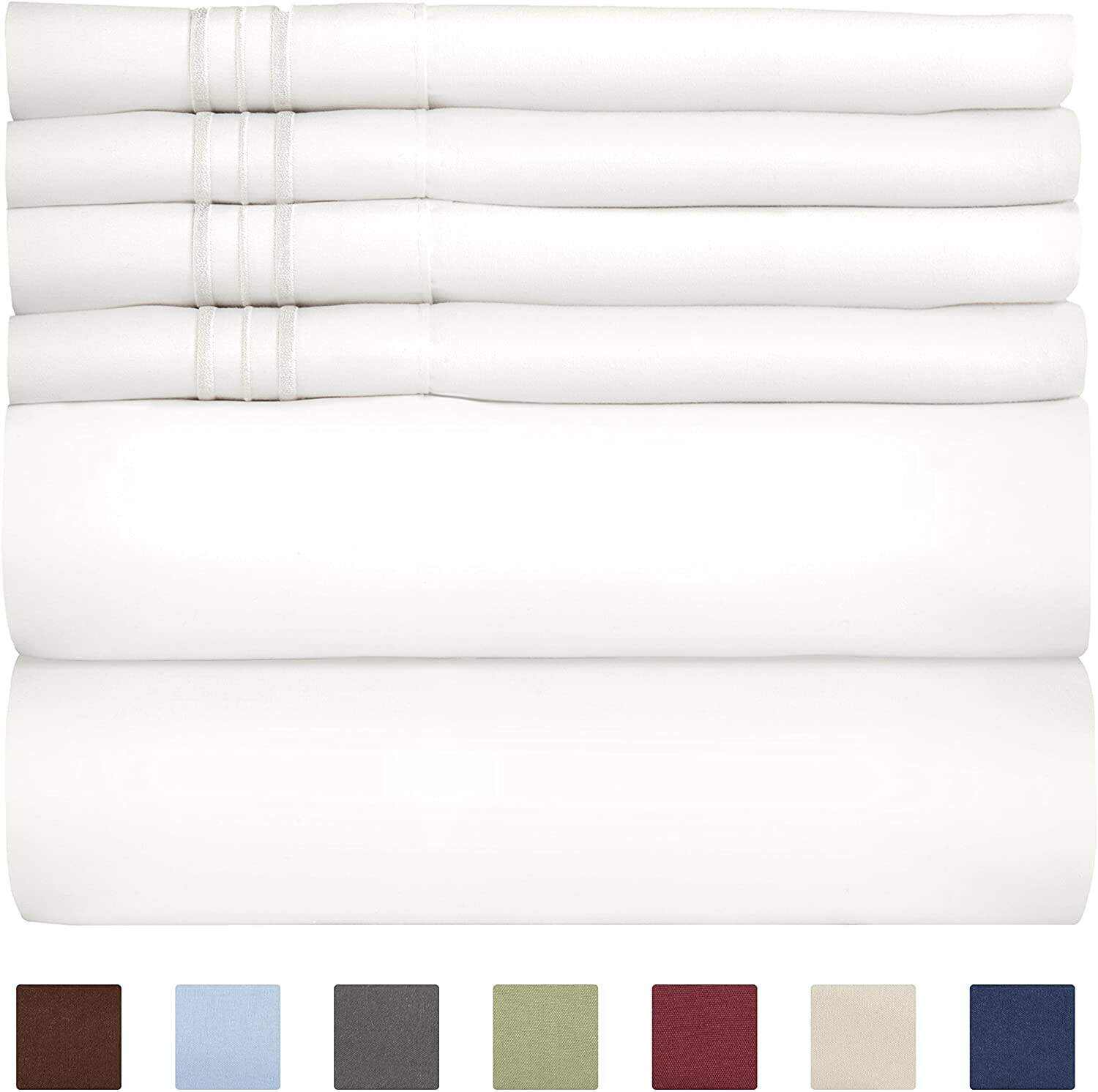 4/6 Piece Bed Sheets Set- Extra Soft - Deep Pockets - Easy Fit - Breathable /Cooling - Wrinkle Free