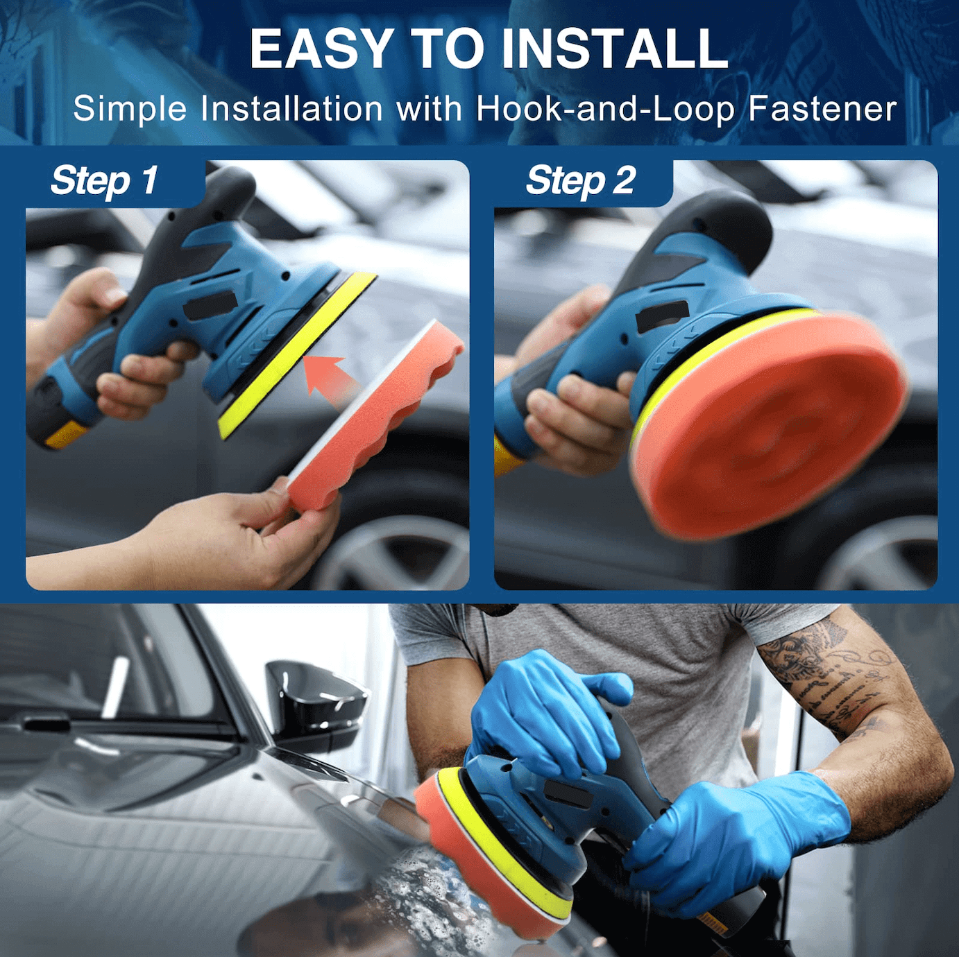 Cordless Car Buffer Polisher with 2 Batteries