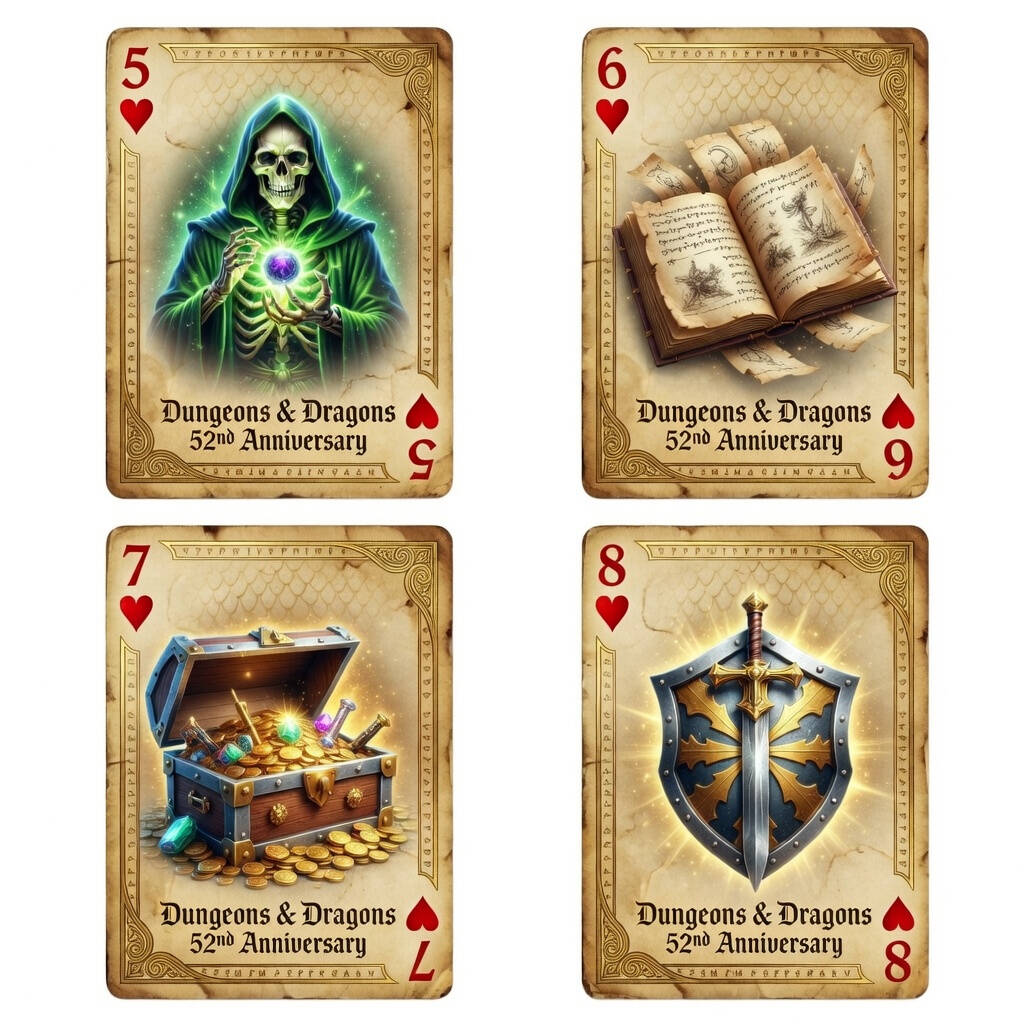 Dungeons & Dragons 52nd Anniversary Commemorative Playing Cards!