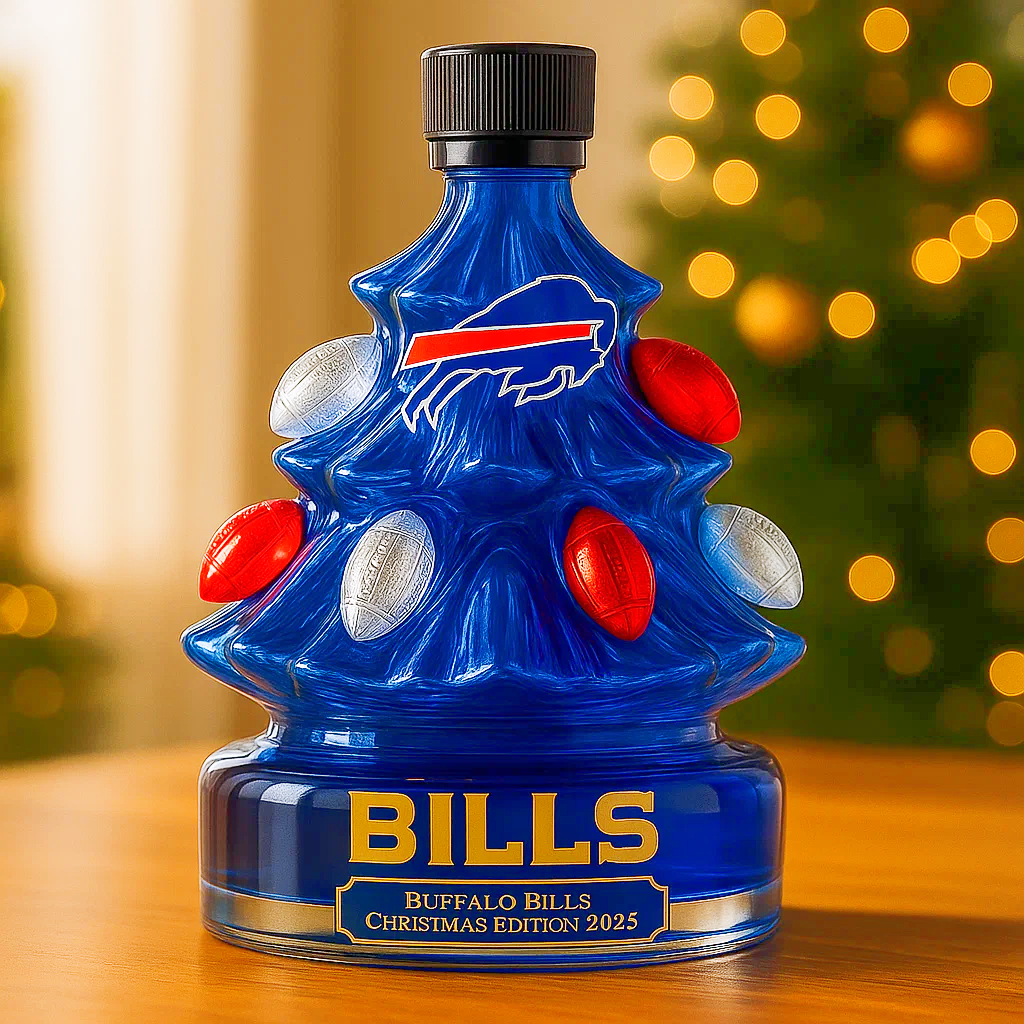 Buffalo Bills Christmas Tree Whiskey Bottle