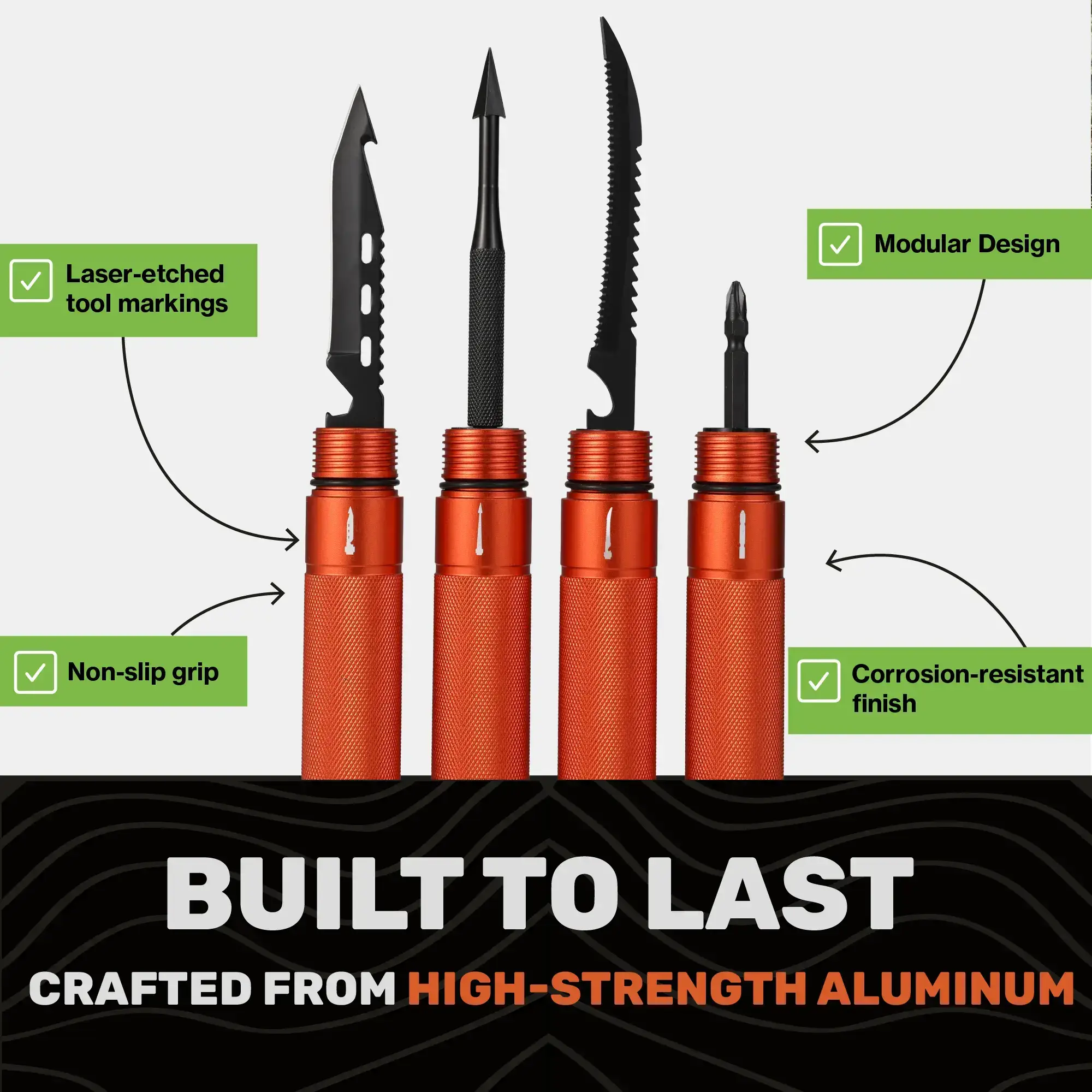 Survival Hiking Stick - Adjustable Trekking Pole with Built-in Outdoor Emergency Tools for Camping and Hiking