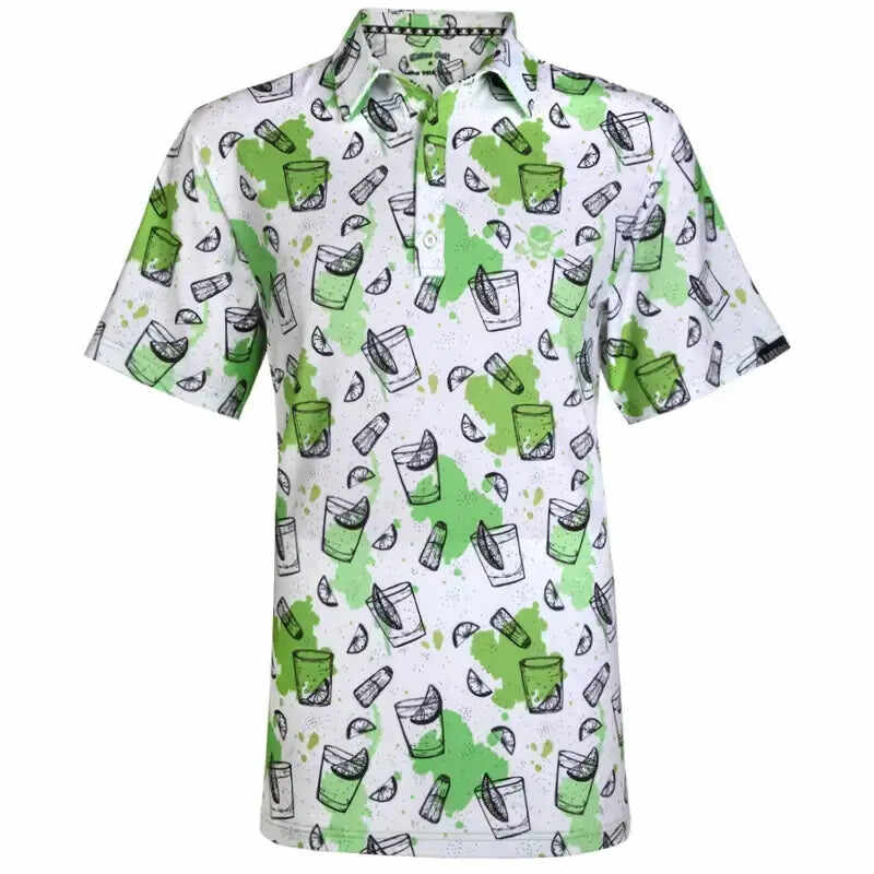 19th Hole Cool-Stretch Men's Golf Shirt (Green)