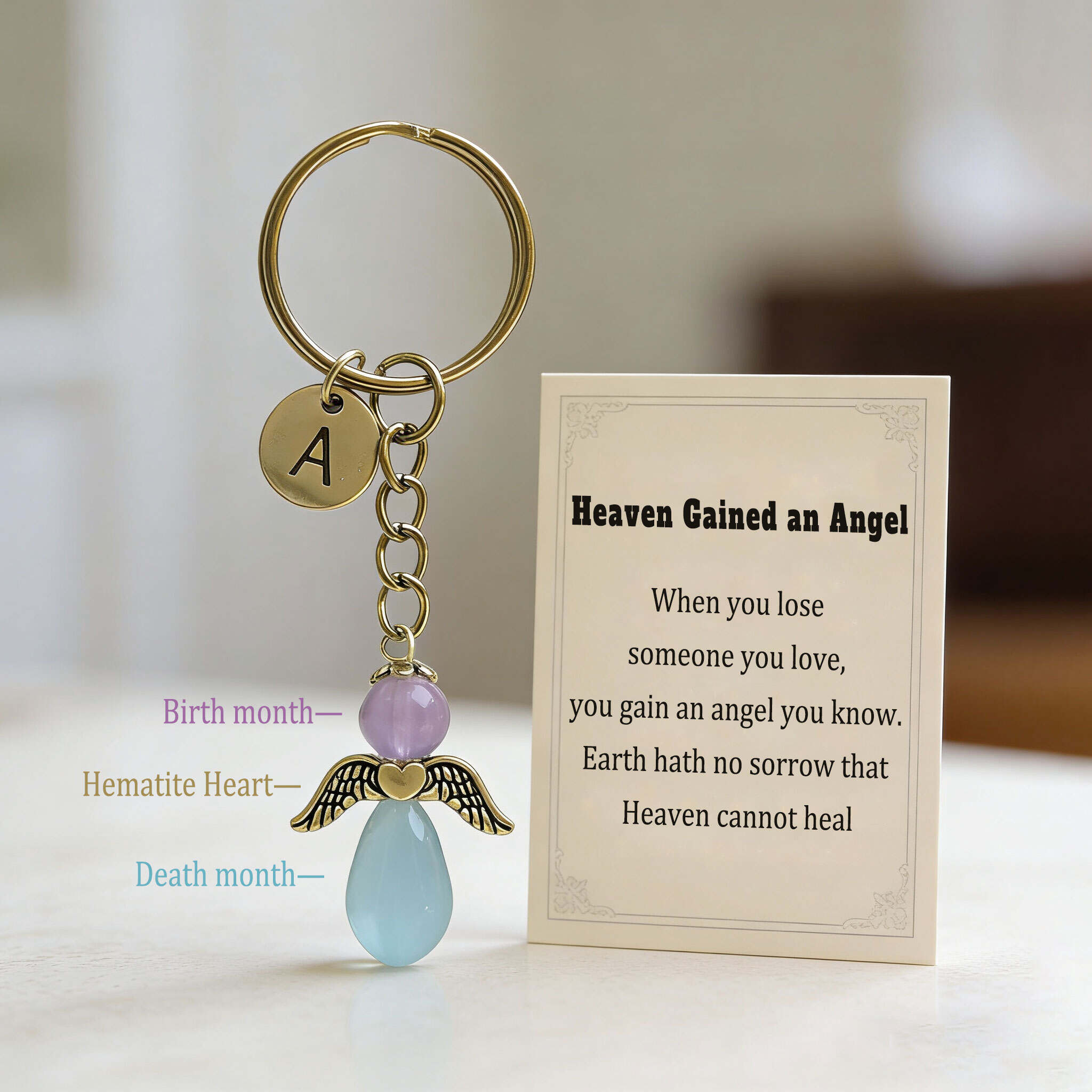Personalized Heaven Gained an Angel Keychain