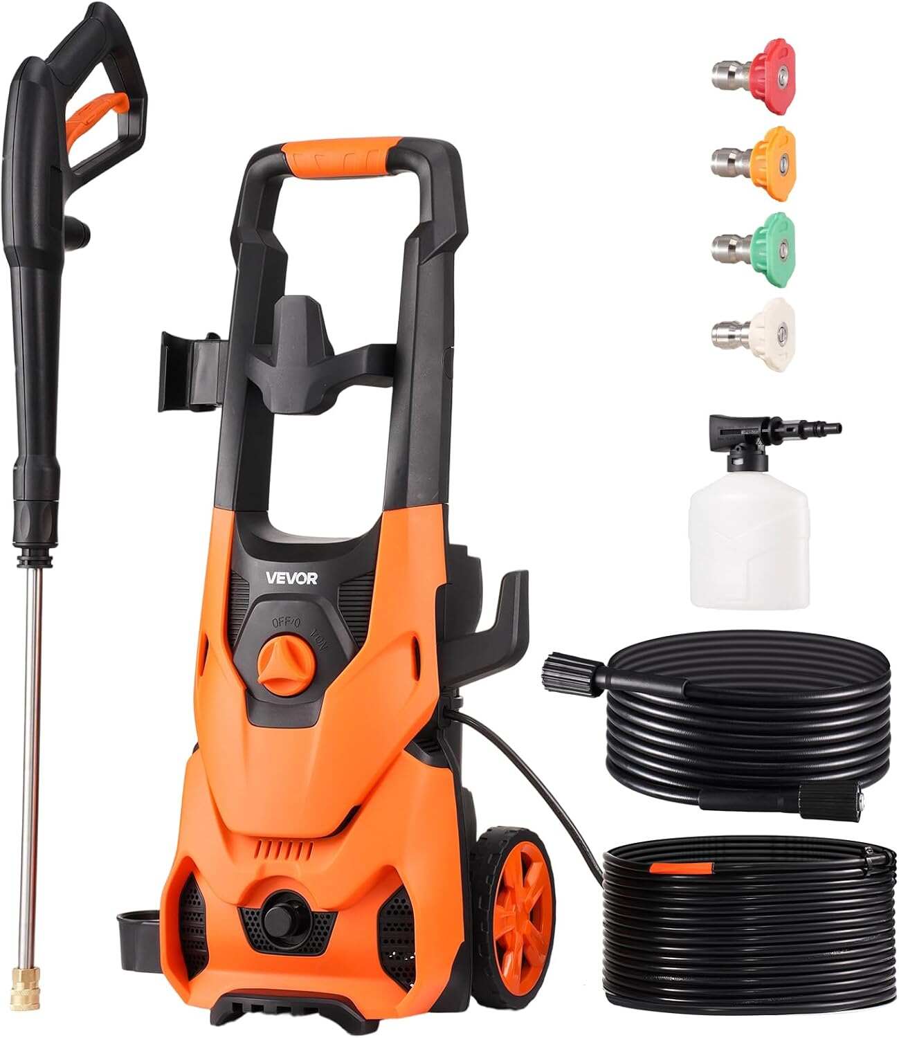 Electric Pressure Washer, Max 4500 PSI 3.2 GPM, High-Power Cleaner with Foam Cannon & 4 Nozzles for Driveways, Cars, Fences, Patios, Home Cleaning