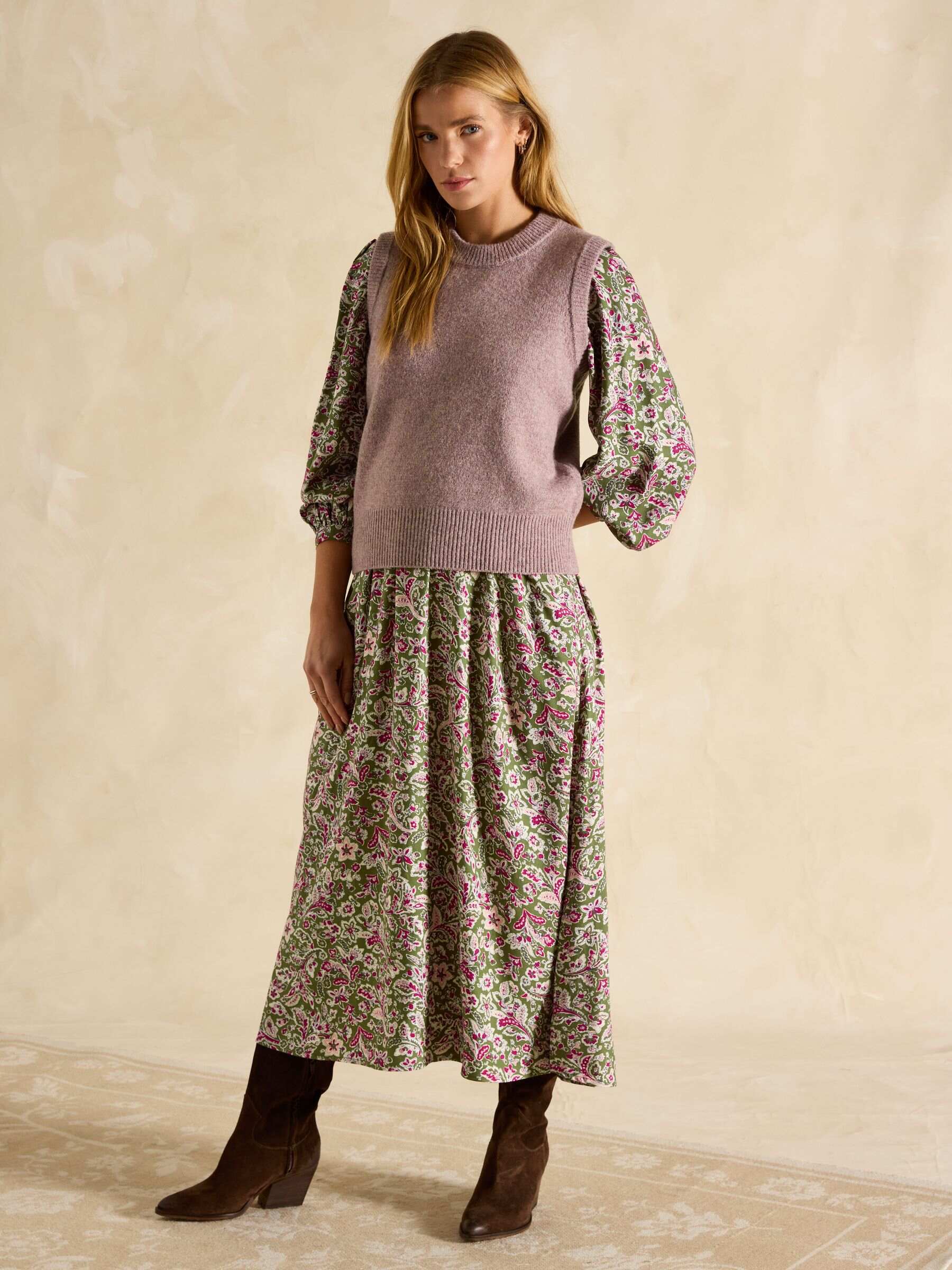 Holly Dusky Pink Knitted Vest