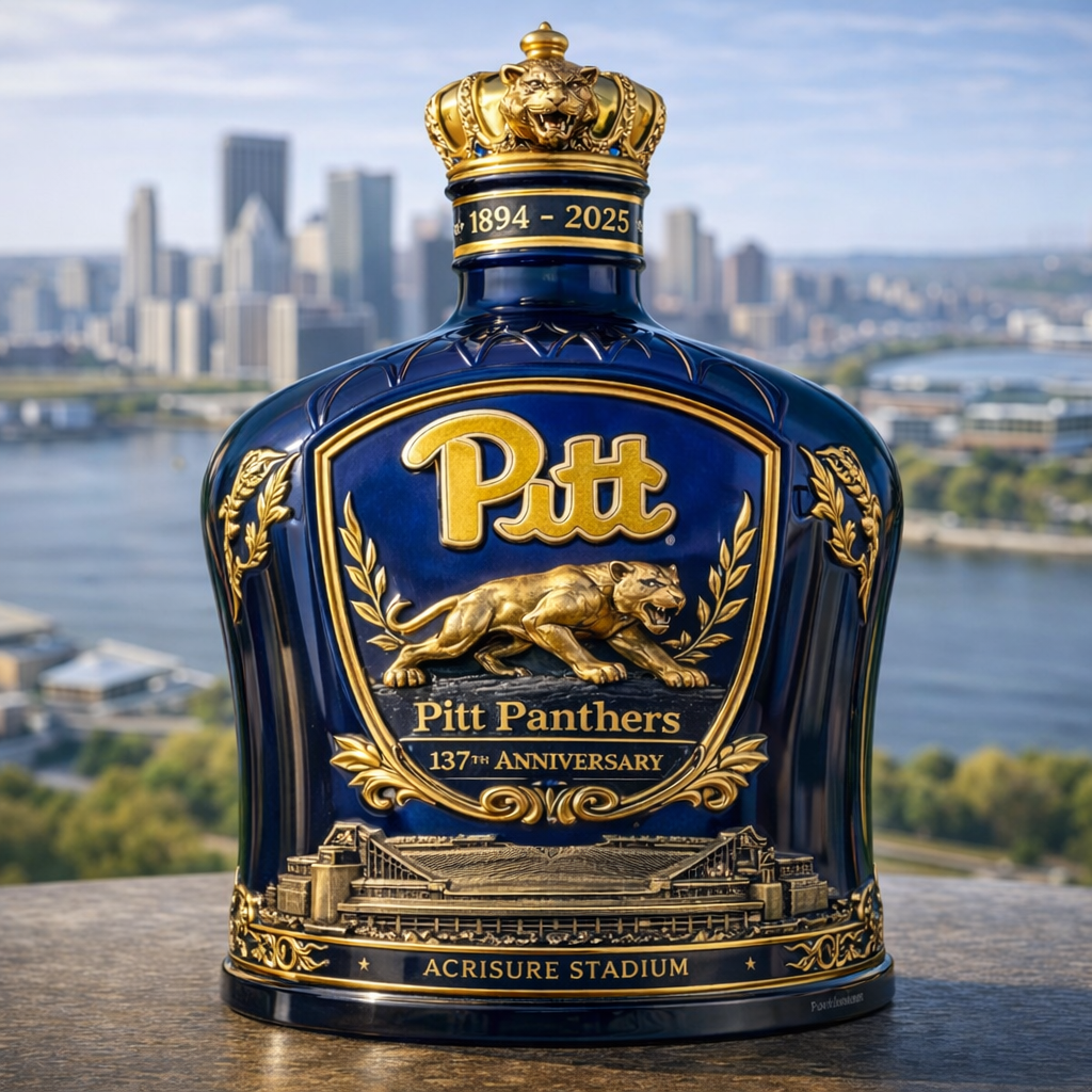 Pittsburgh Panthers  137th Anniversary Whiskey Bottle