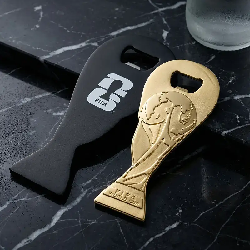 2026 Gift Set!  2 Large Ceramic Beer Mugs & Gold Trophy Opener | Durable Drinkware for Soccer Lovers & Home Bar ️ Reuse