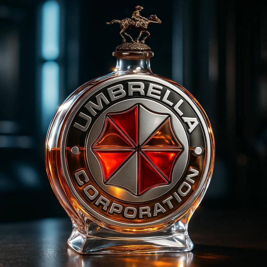 Resident Evil Umbrella Cooperation Whiskey Bottle