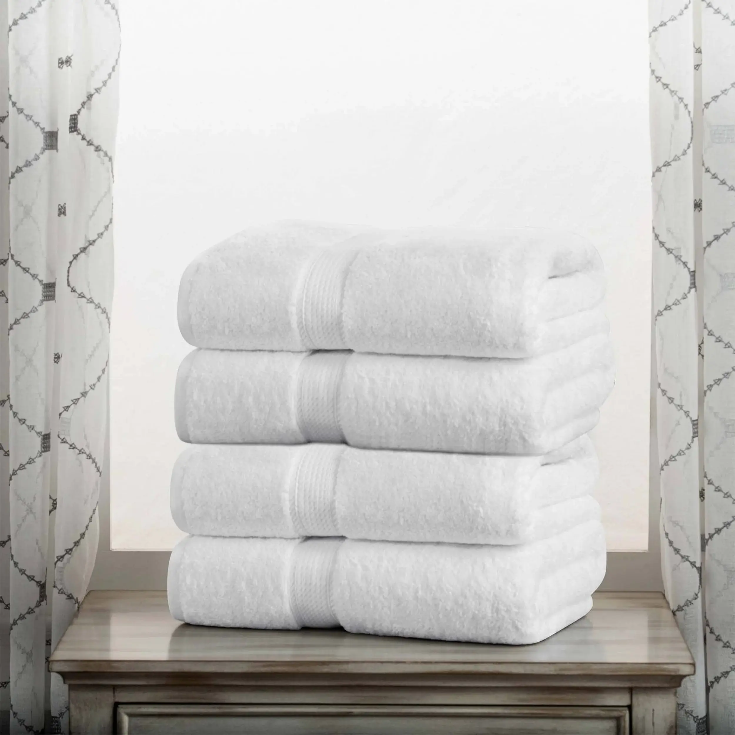 Superior Egyptian Cotton Pile Heavyweight Bath Towel Set of 4