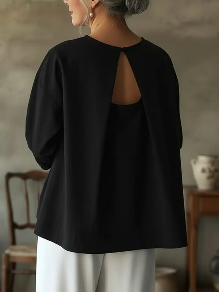 🔥Summer Arrivals🌟Elegant Backless Design 100% Cotton Shirt Top