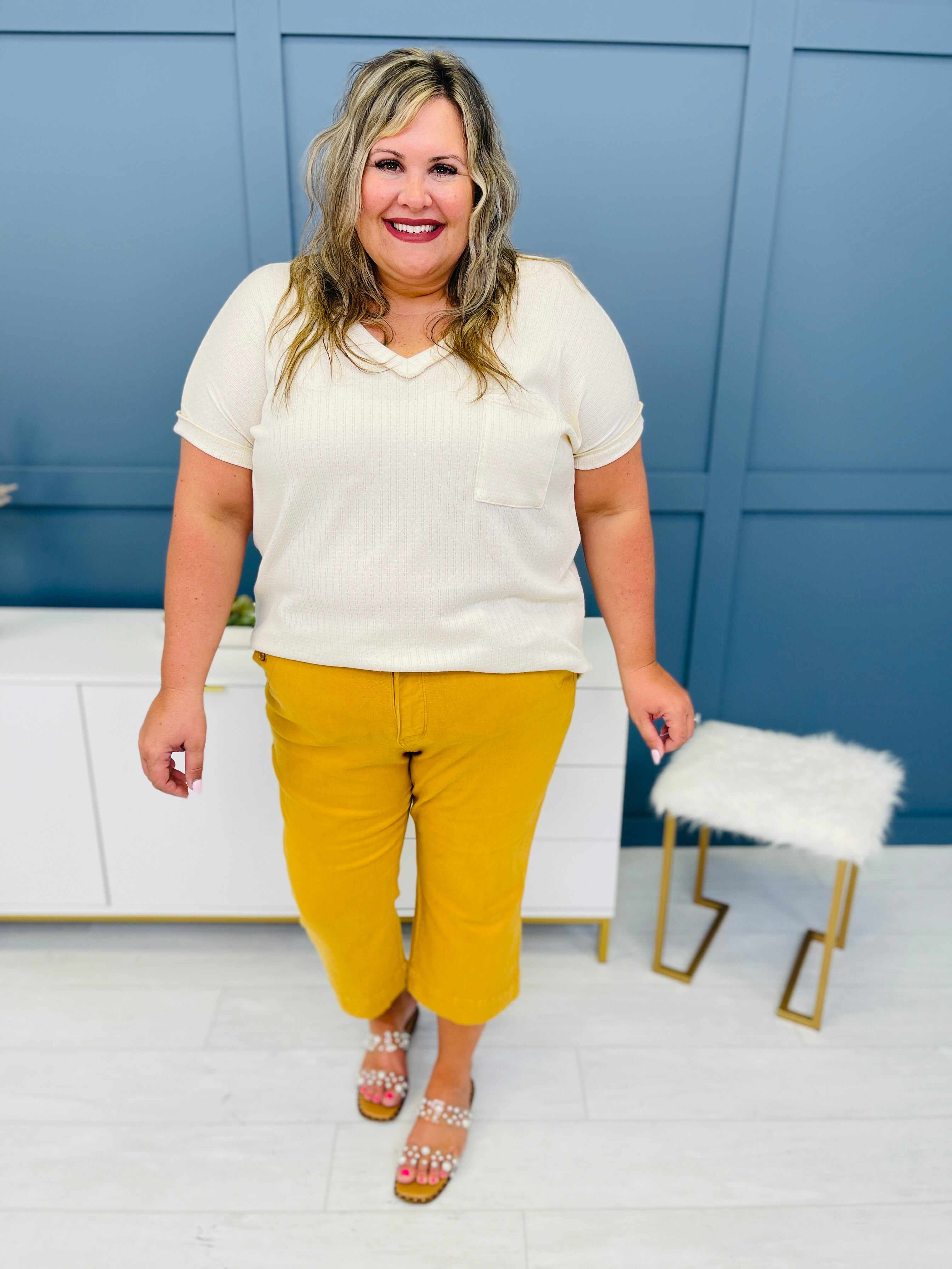 REG/CURVY You Are My Sunshine Cropped Wide Leg Jeans