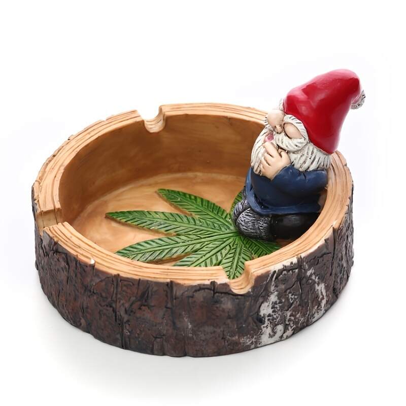 1pc Outdoor Garden Resin Handicraft Decorative Ornaments, Dwarf In The Bath Basin, Creative Home Office Ornaments, Multi-Functional Ashtray Ornaments