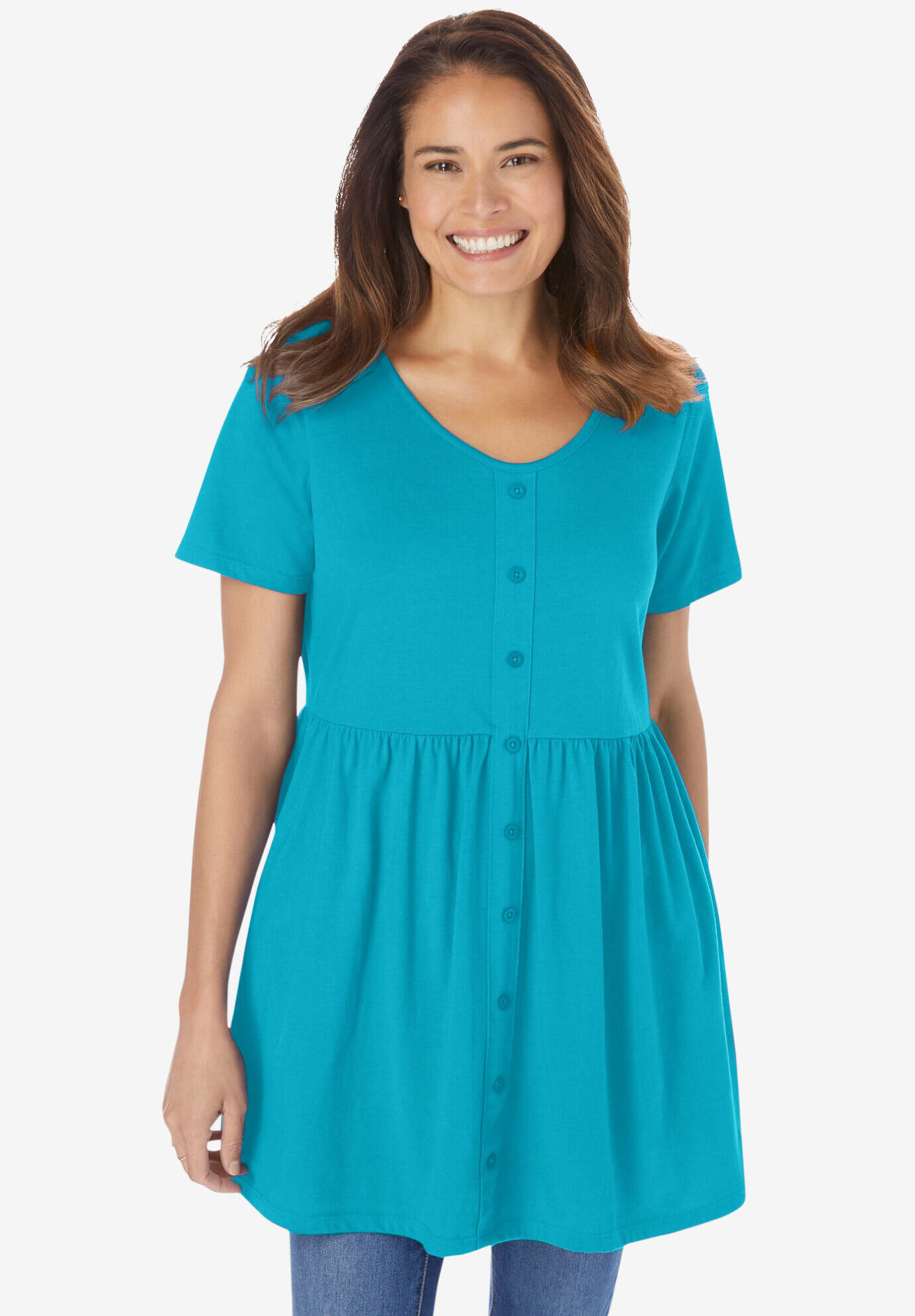 Short-Sleeve Empire Waist Tunic