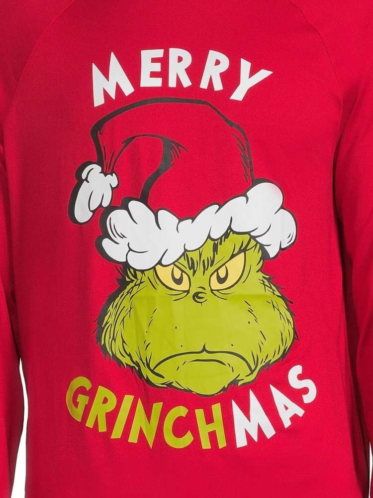 ��Merry Christmas�� Family Matching Grinch Cartoon Print Pajama Set