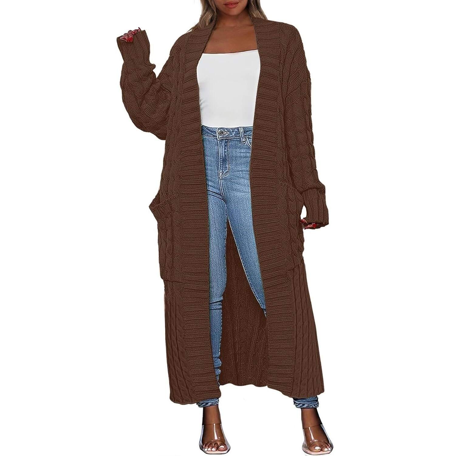 🔥 Last Day For Clearance !-Women's Long Cardigan 2026 Oversized Coat Long Sleeve Open Cardigan Knitted Extra