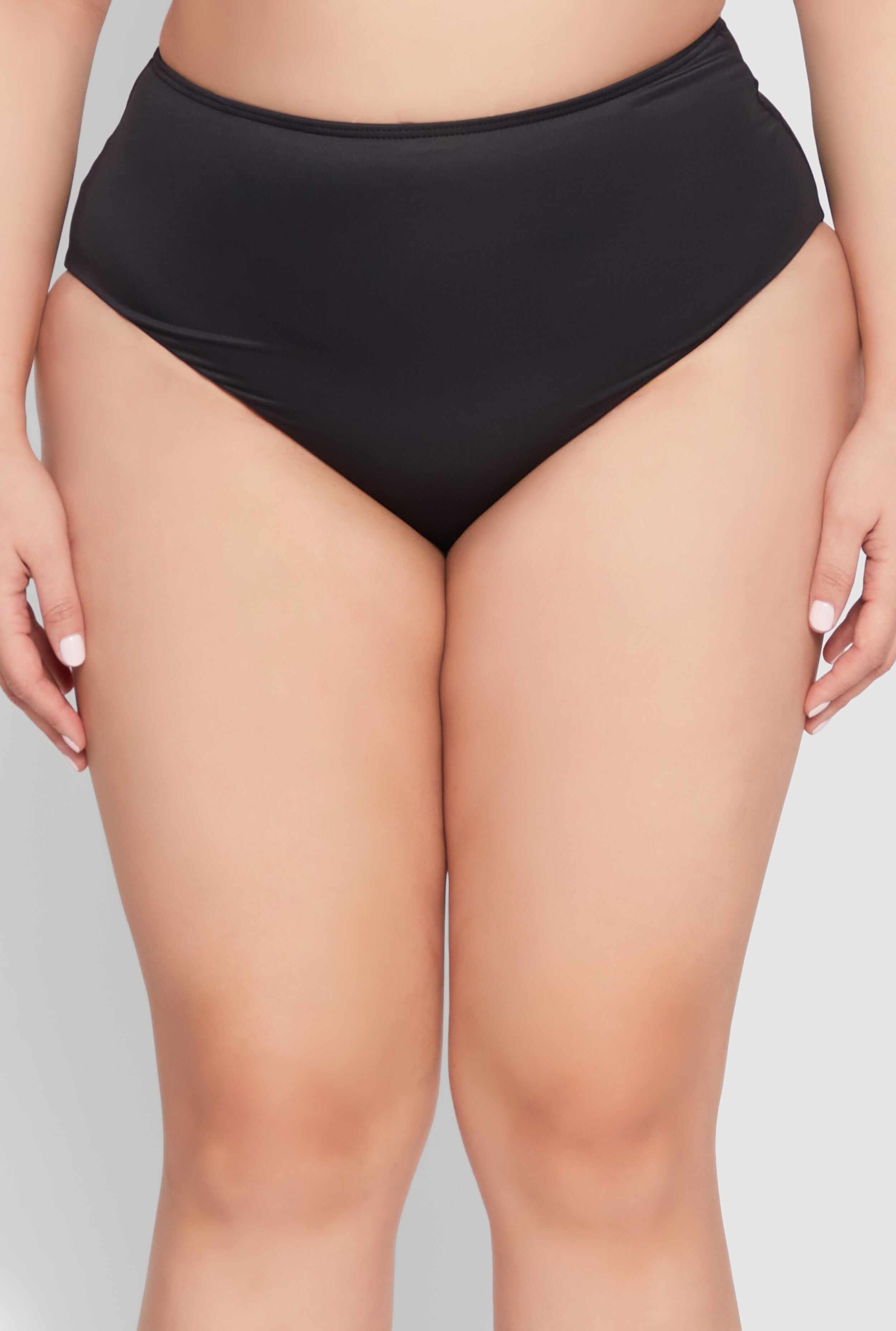 Plus Size High Waist Bikini Bottoms