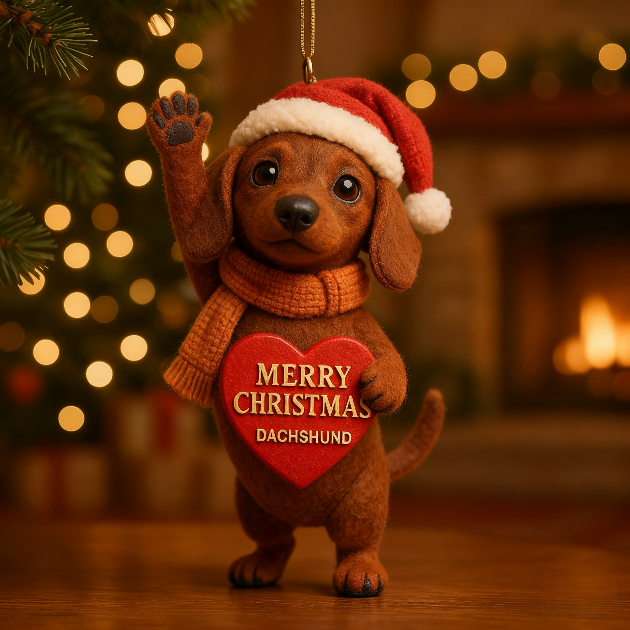 Dachshund Heart Ornament
