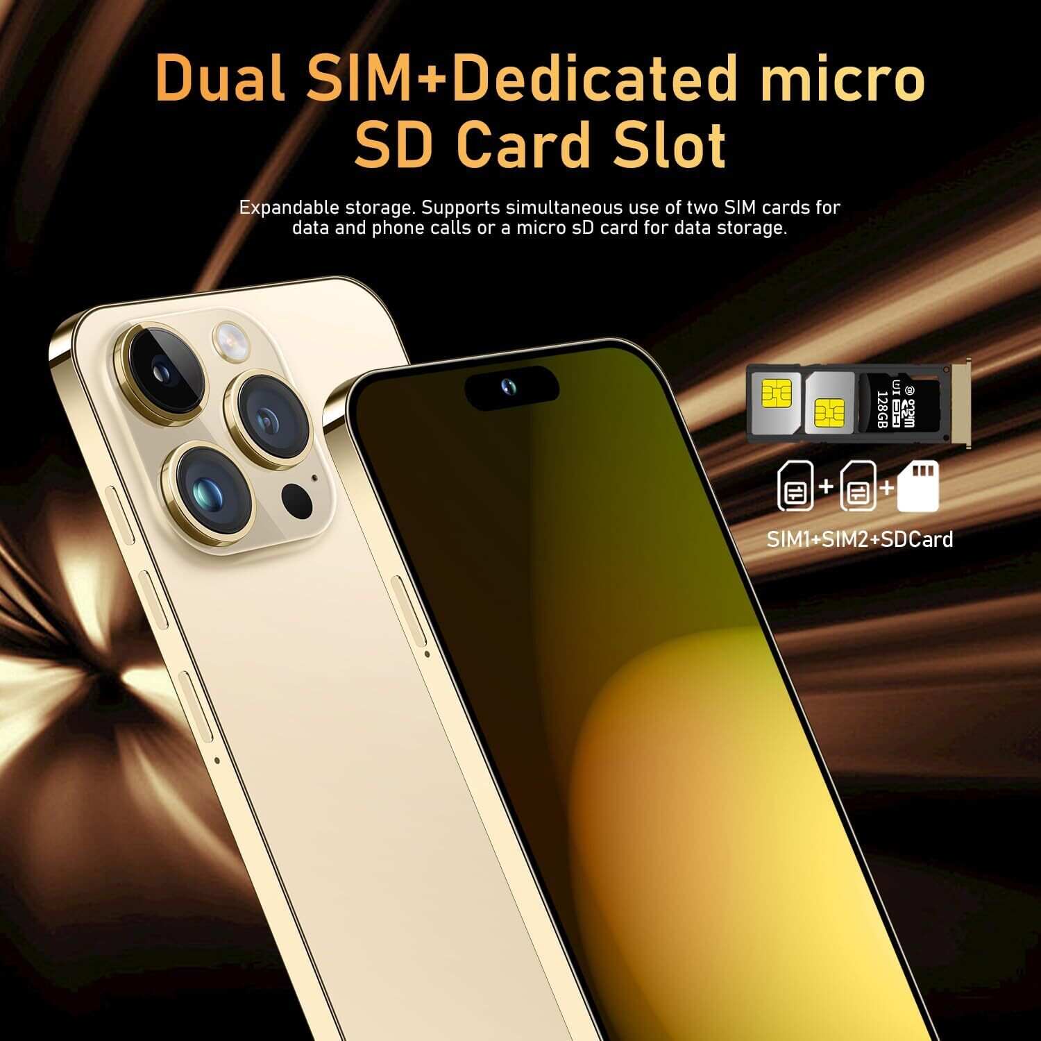 I15 Pro MAX Smartphone Unlocked Cell Phone,Battery 6800mAh 6.8 HD Screen Unlocked Phone,6+256GB Android 13 with 128GB Memory Card,Dual SIM/5G/Fingerprint Lock/Face ID (Blue Titanium, 6+256)