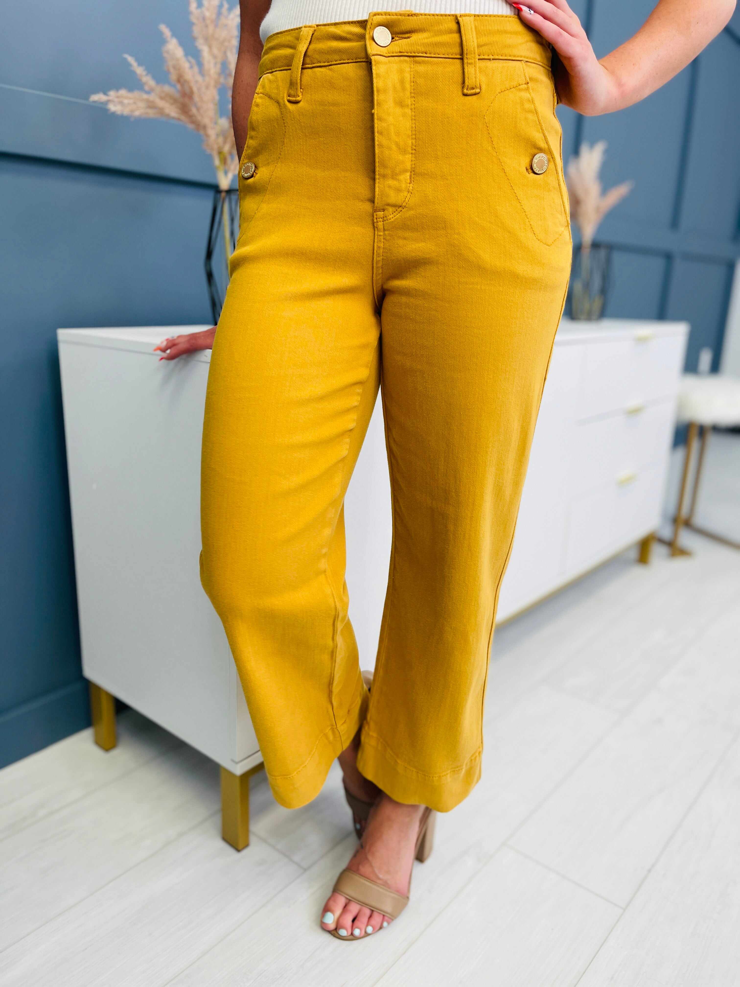REG/CURVY You Are My Sunshine Cropped Wide Leg Jeans