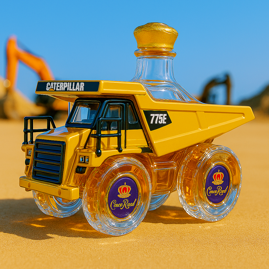 Caterpillar Dump Truck Whiskey Bottle