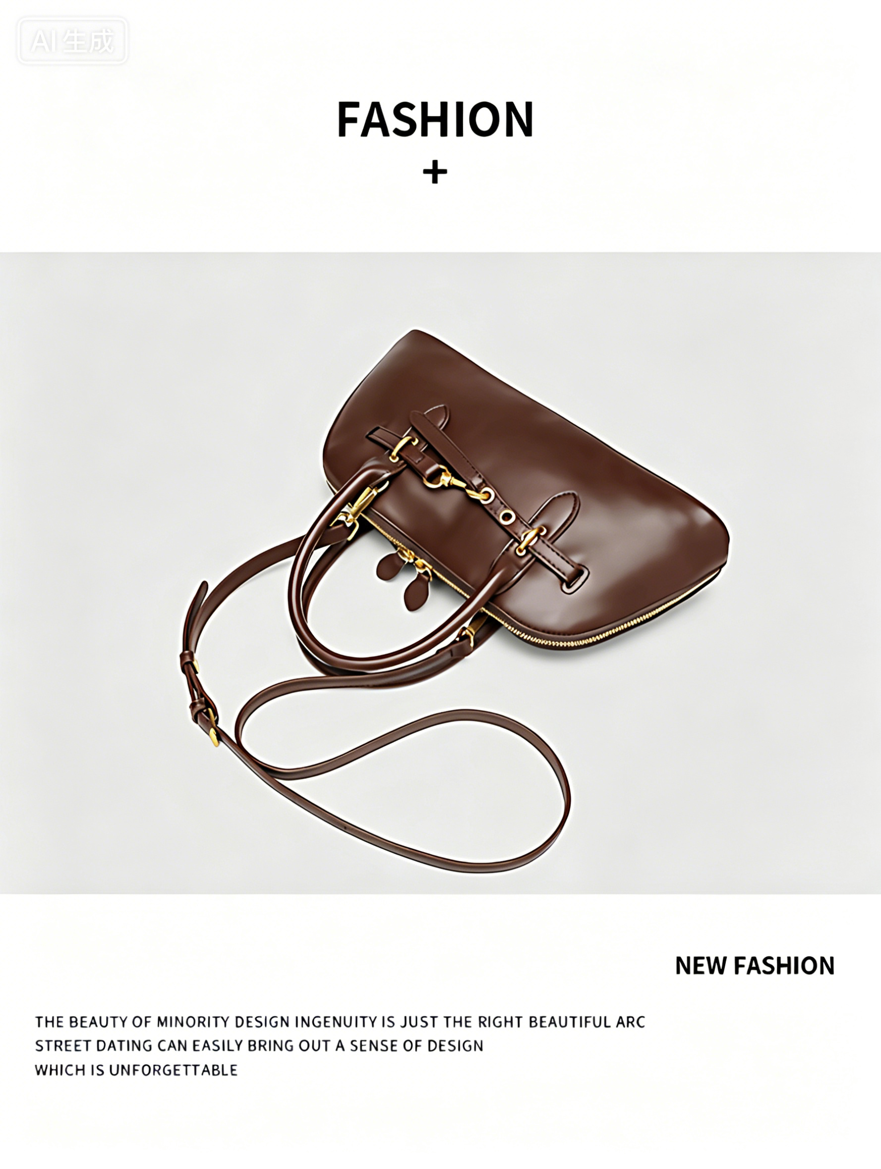 Fashionable bag with classic  design cowhide leather