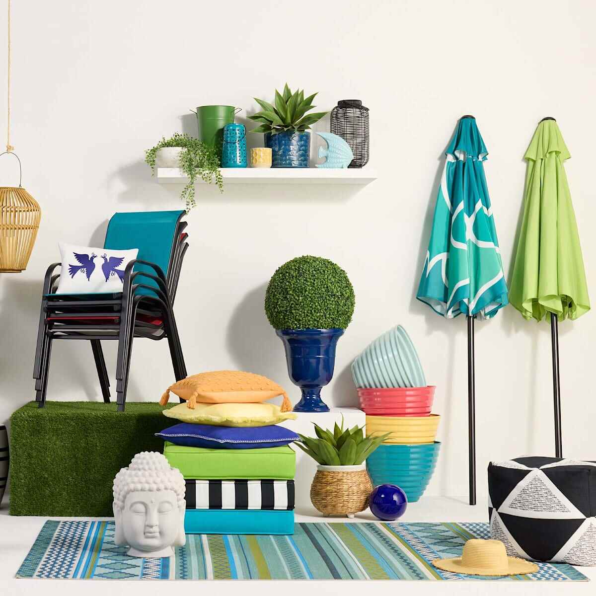 Stackable Sling Patio Chair, Teal