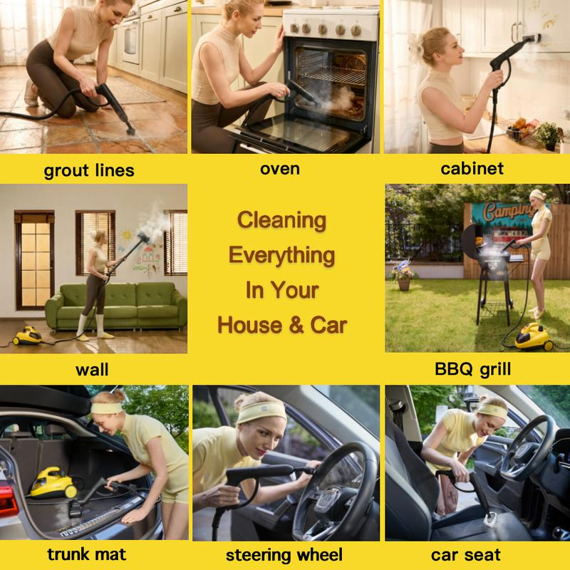 Steambot Steam Cleaner with High Pressure Steam, 2L Large Water Tank Capacity, 28 Accessories with storage case design, Heavy Duty Chemical-Free Deep Cleaning for House, Kitchen, Bathroom, Car, Multi-Purpose Cleaning, Steamer for Cleaning,Floor Steamer