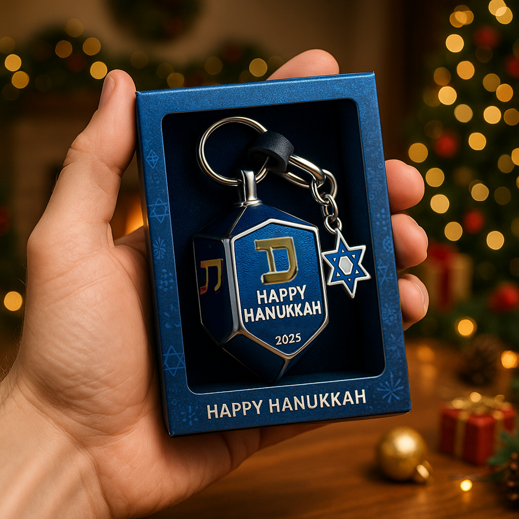 Star of Lights Dreidel Keychain