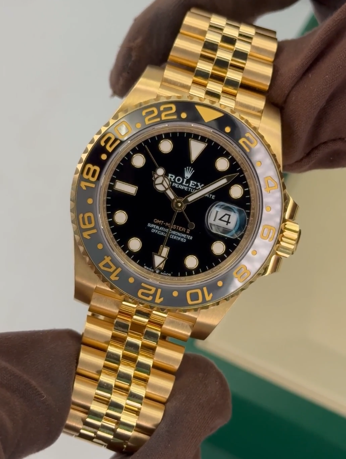 NEW 2026 Rolex GMT-Master II 40mm 126718GRNR Yellow Gold Jubilee Black Dial