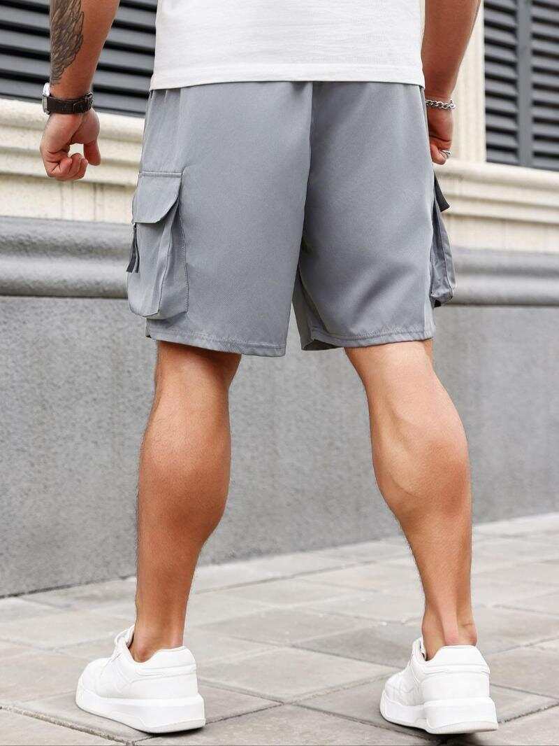 🔥Men's 8-Pack Plus Size Solid Flap Pocket Cargo Shorts
