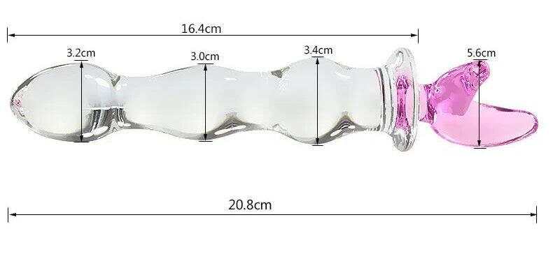 Cute Pink Smooth Crystal Glass Anal Plug Vaginal Anal Beads Dildos Plug Massage Masturbation Adult Sex Toys For WomenMen