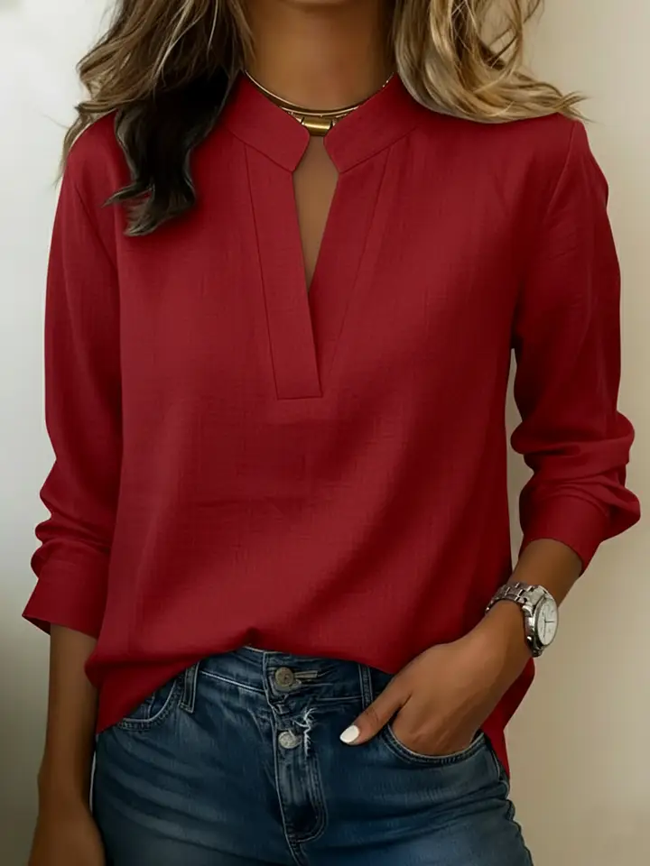 🔥Summer Arrivals🌟Minimalist V-neck Cotton Shirt Top