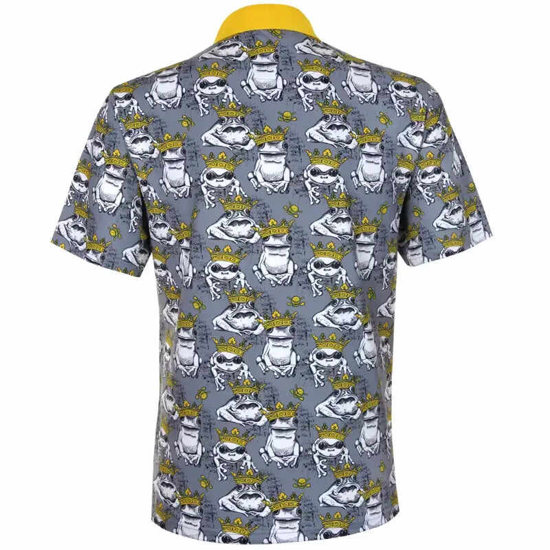 Party Animal Cool-Stretch Men's Golf Shirt (Frog)