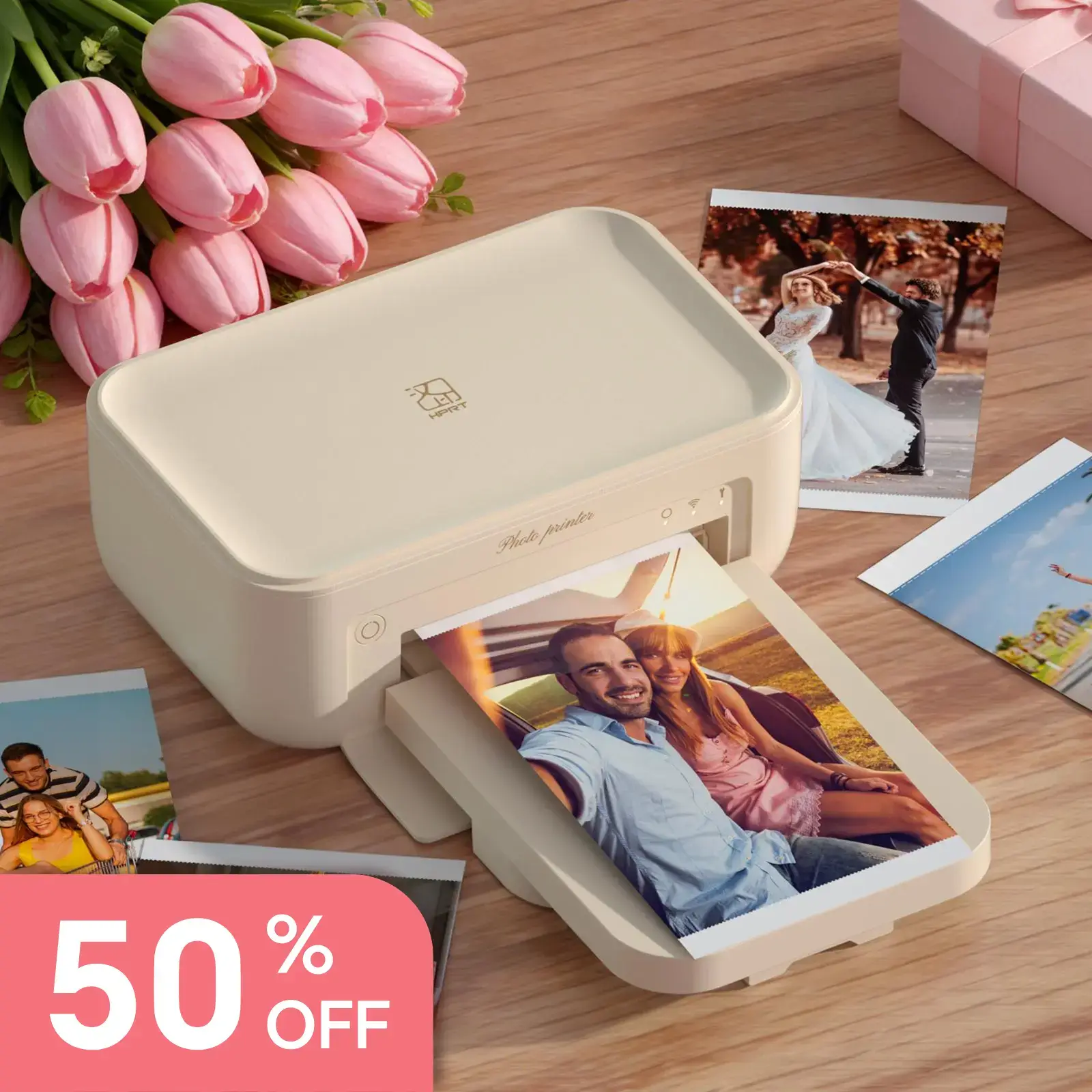 4x6 Photo Printer, Includes 20 Sheets & 1 Ribbon, Portable Thermal Dye Sublimation Printer with AR Video Printing, Valentine's Day Gift