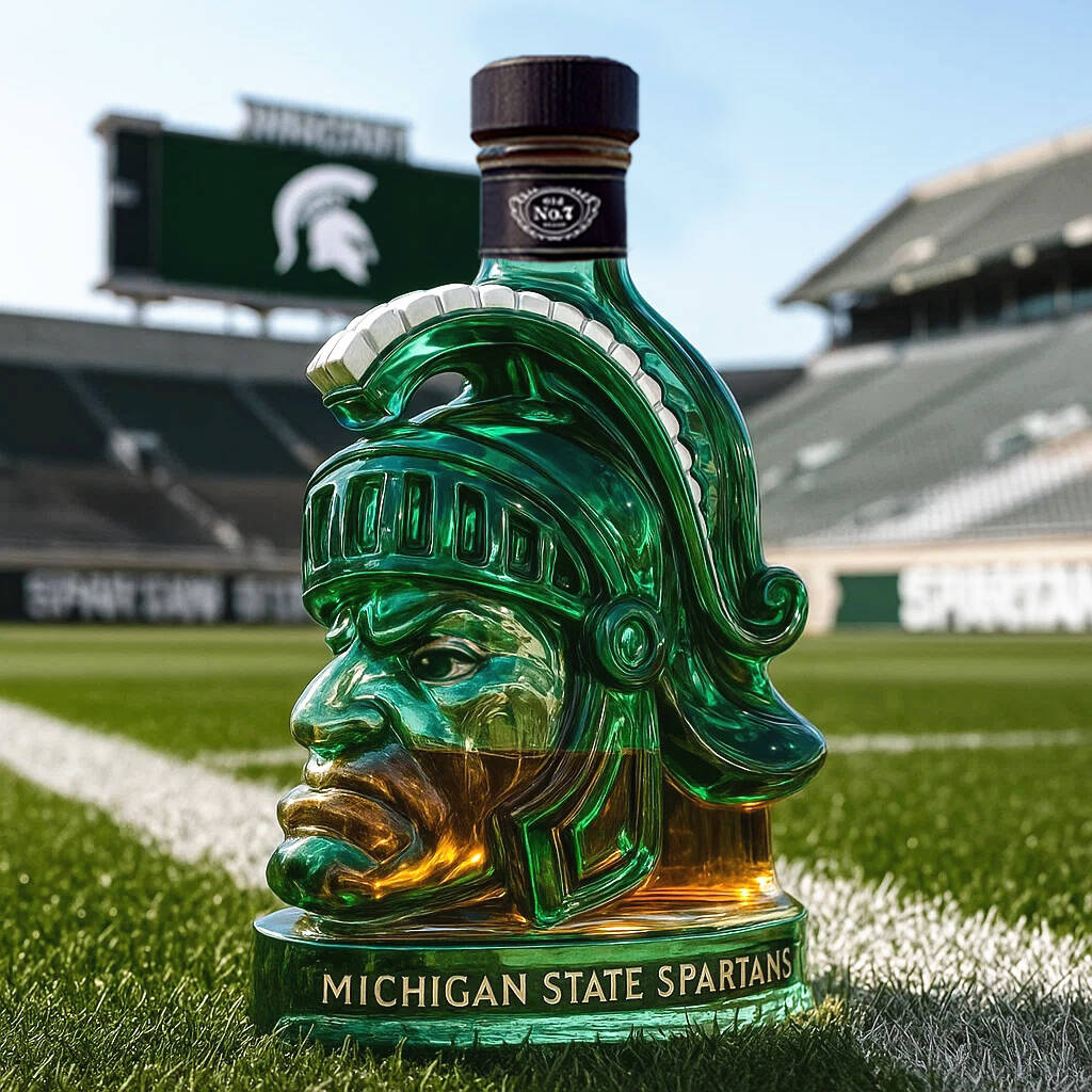 Michigan State Spartans Whiskey Bottle