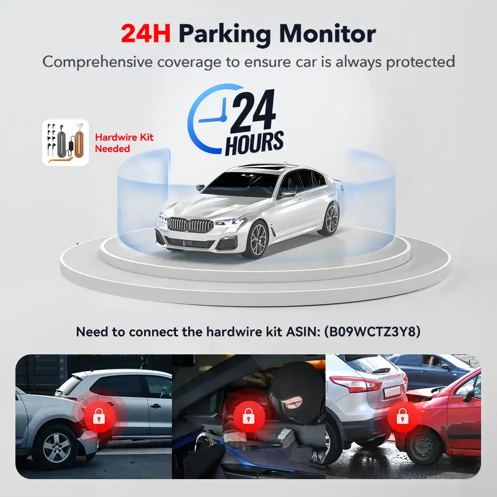 F17 4K 3-Channel Dash Cam with 5GHz WiFi GPS, 64GB Card, 2160P+1080P+1080P Cameras, IR Night Vision, Parking Mode, Car rvibes, Car VLOG, Summervibes