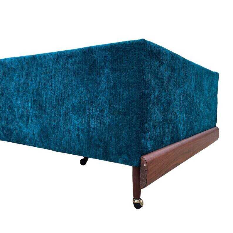 Vintage Re-Upholstered Mid-Century Boomerang Sofa Craft Associates Teal