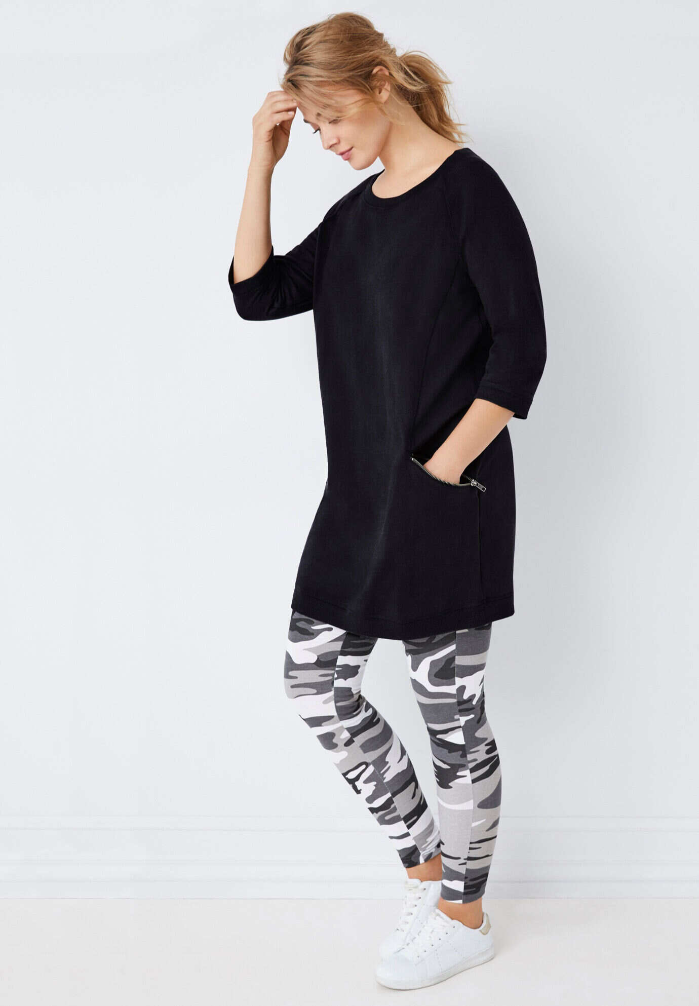 French Terry Zip Pocket Tunic